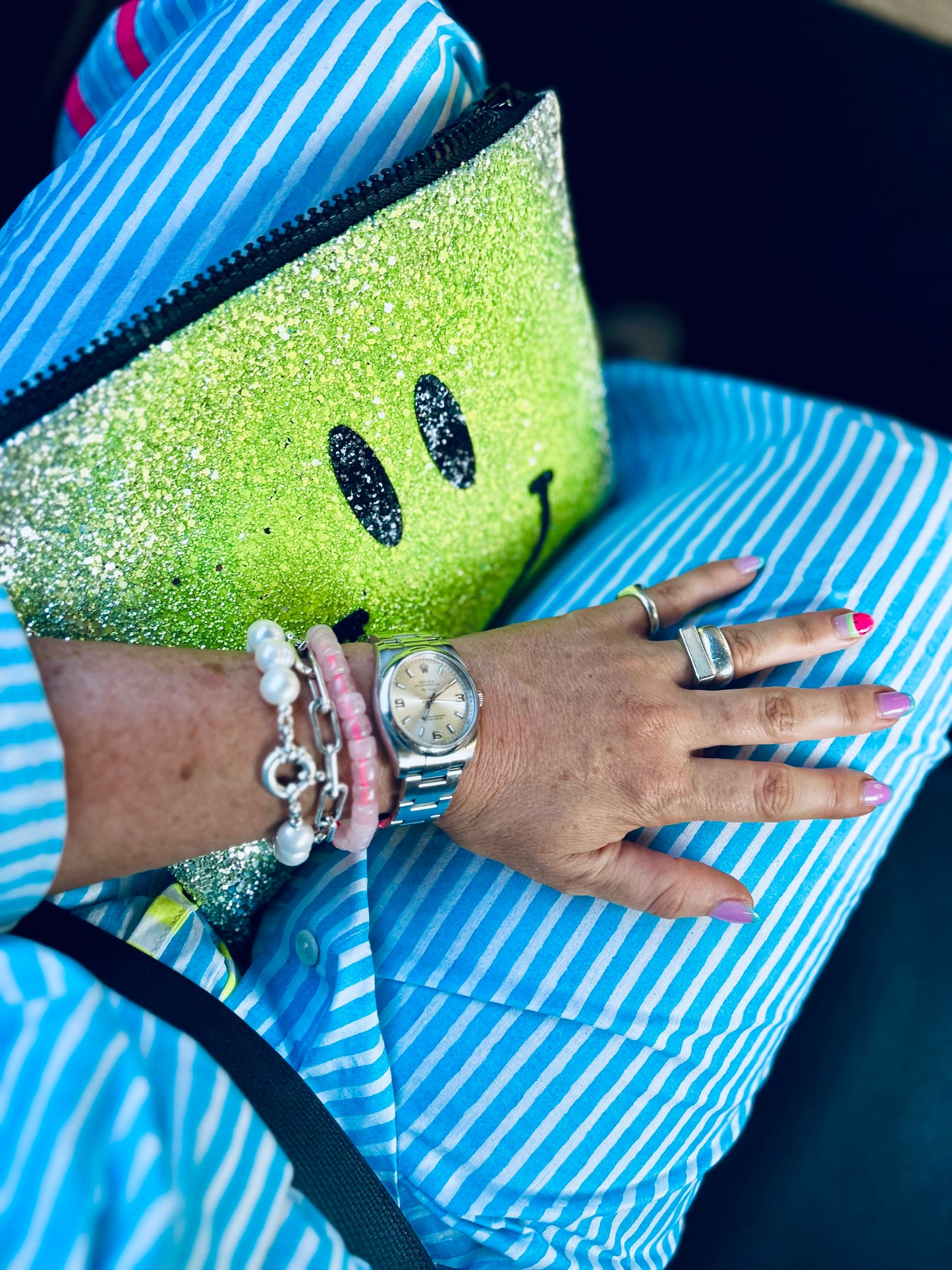 XL Chunky Pearl Bracelet with Sterling Silver Bolt Clasp