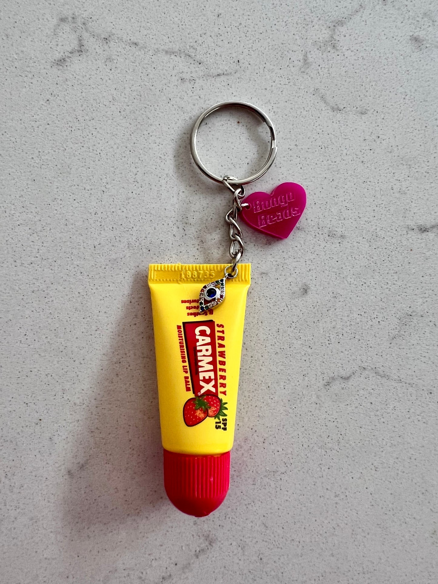 Carmex Lip Balm Key Ring (Strawberry Flavour)