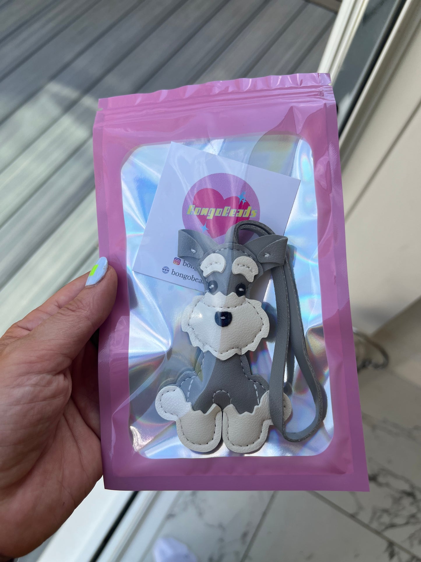 Grey Schnauzer Bag Charm