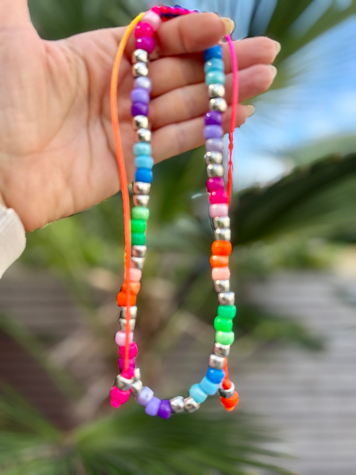 Rainbow Bling Beaded Necklace 2.0