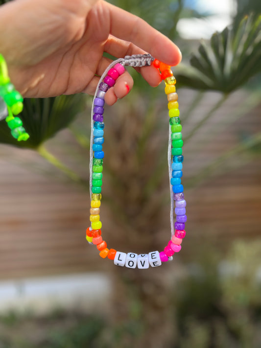 Rainbow LOVE Necklace