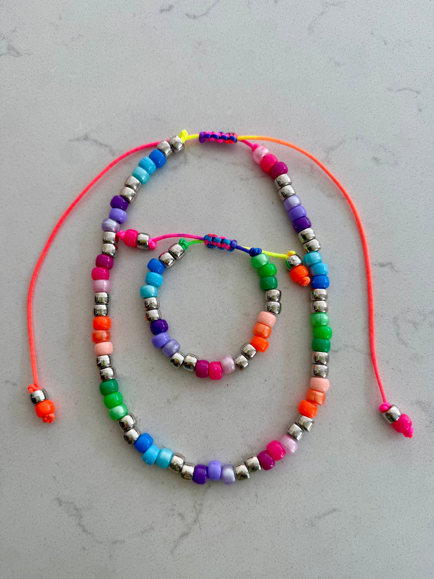 Rainbow Bling Beaded Necklace 2.0