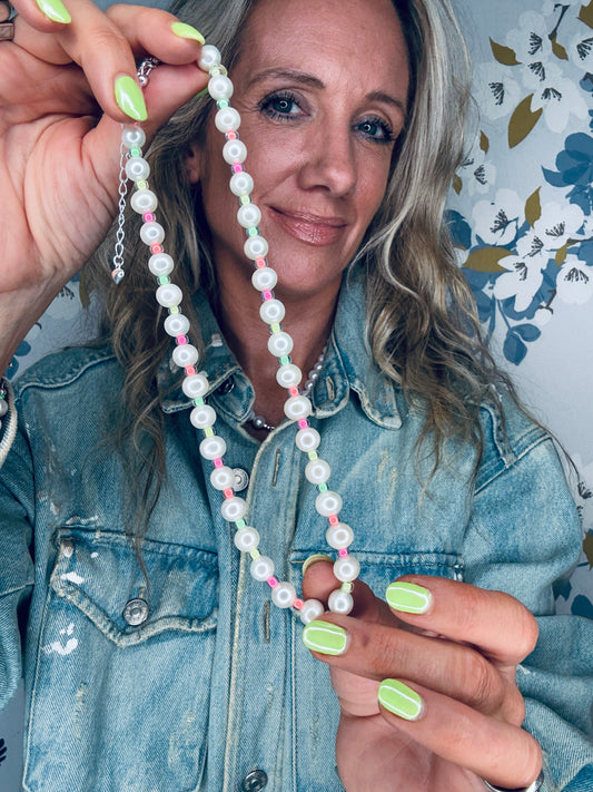 Neon Freshwater Pearl Necklace