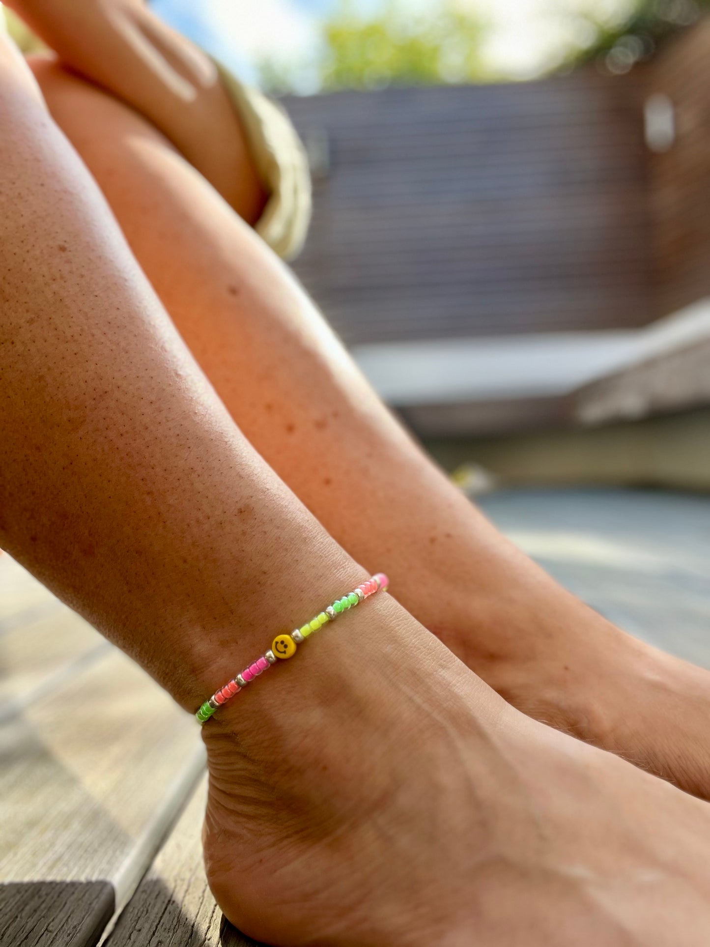 Tiny Smiley Anklet