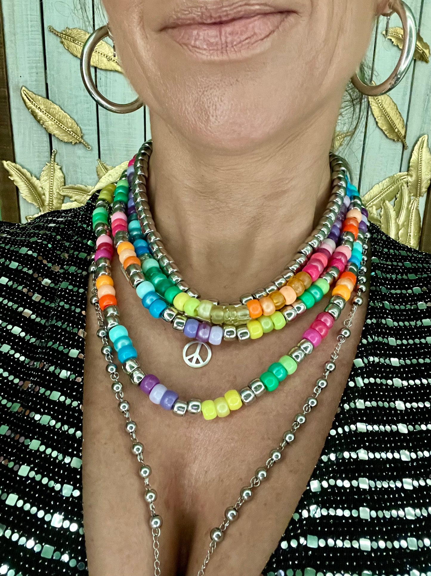 Rainbow Bling Beaded Necklace 2.0