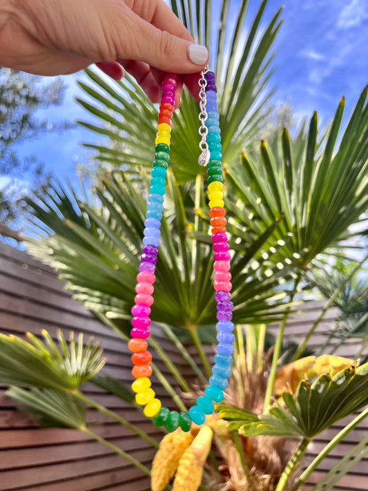 Rainbow Jade Beaded Necklace 🌈