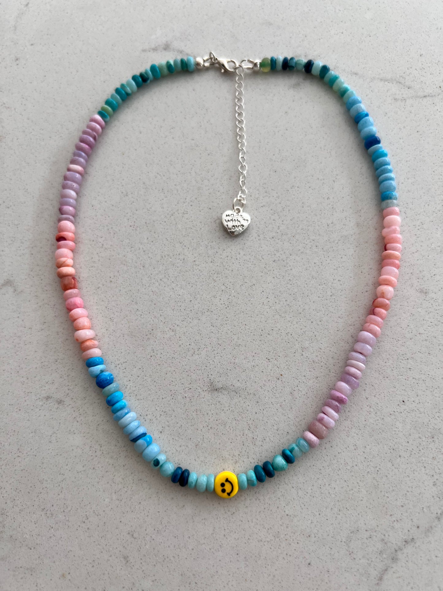 Tiny Smiley Opal Necklace