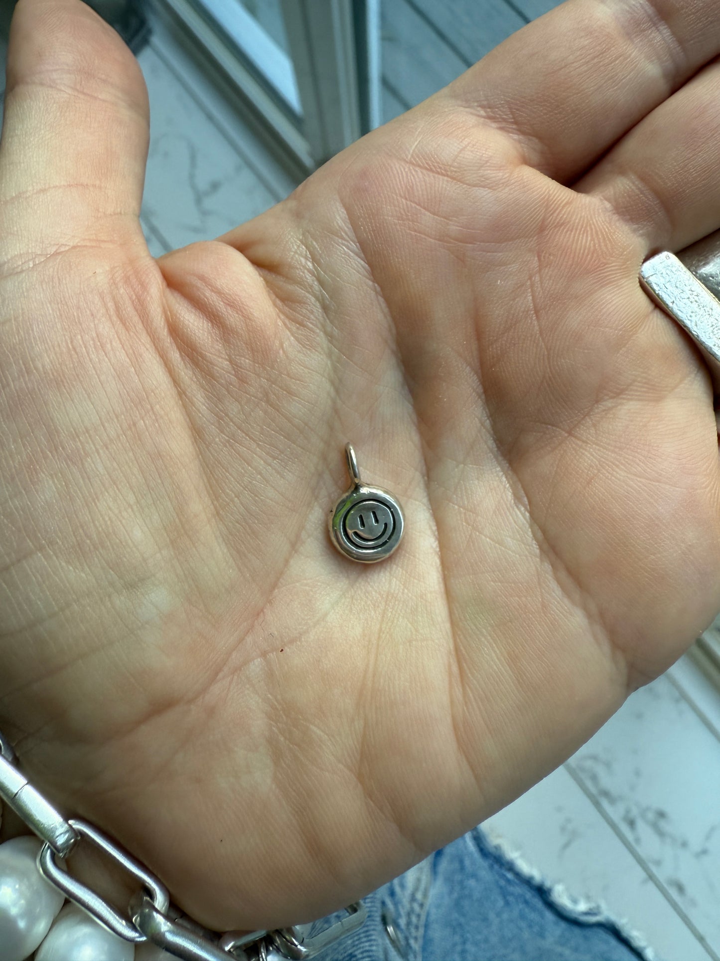 Sterling Silver Mini Smiley Charm