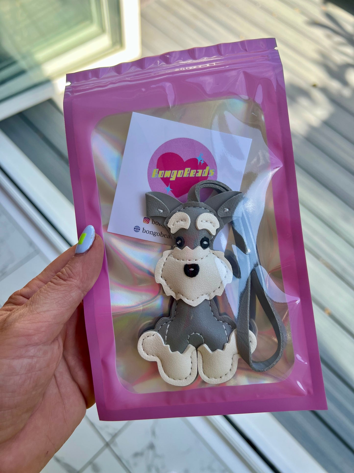 Grey Schnauzer Bag Charm