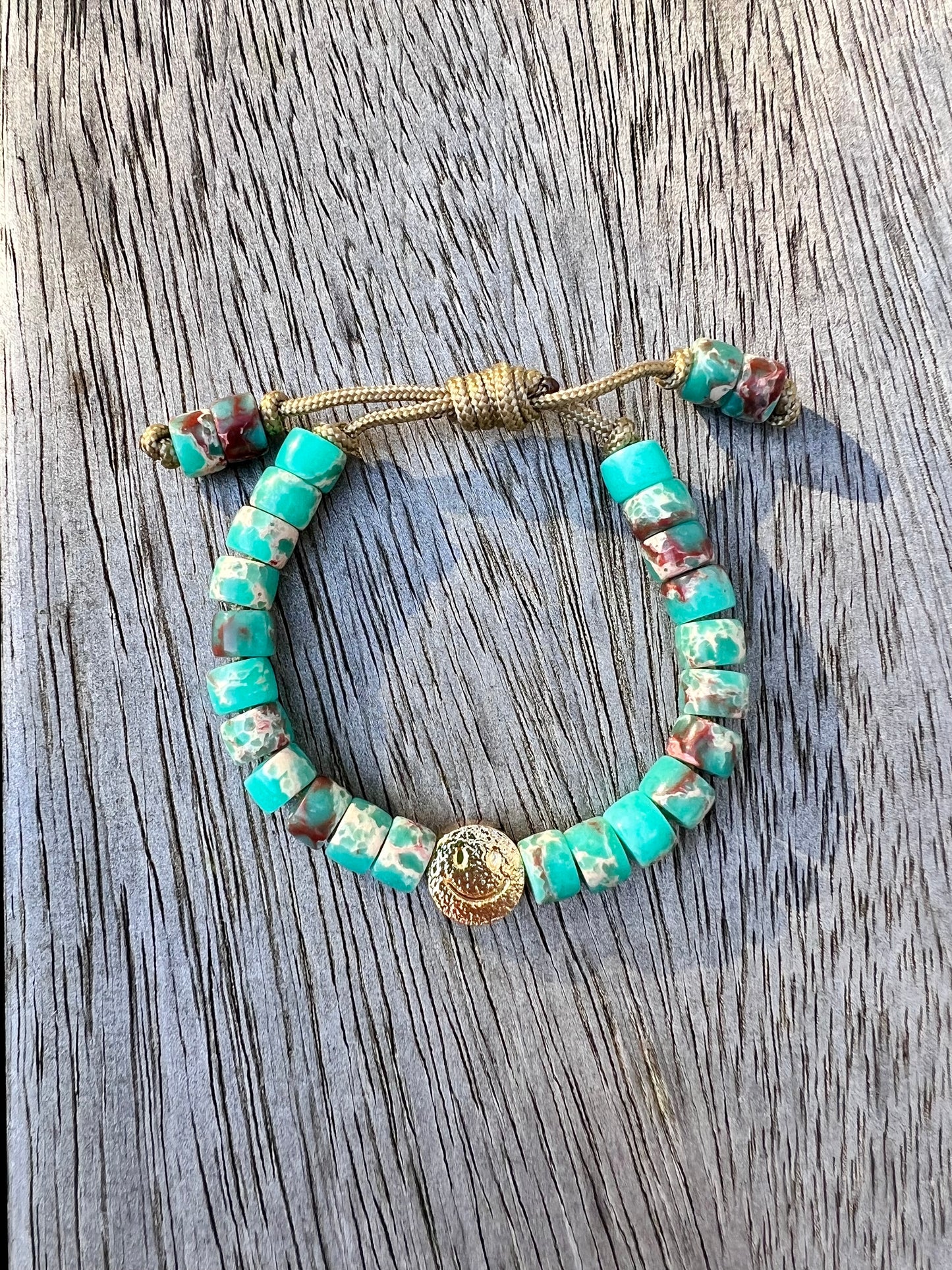 Gold Smiley Gemstone Bracelet