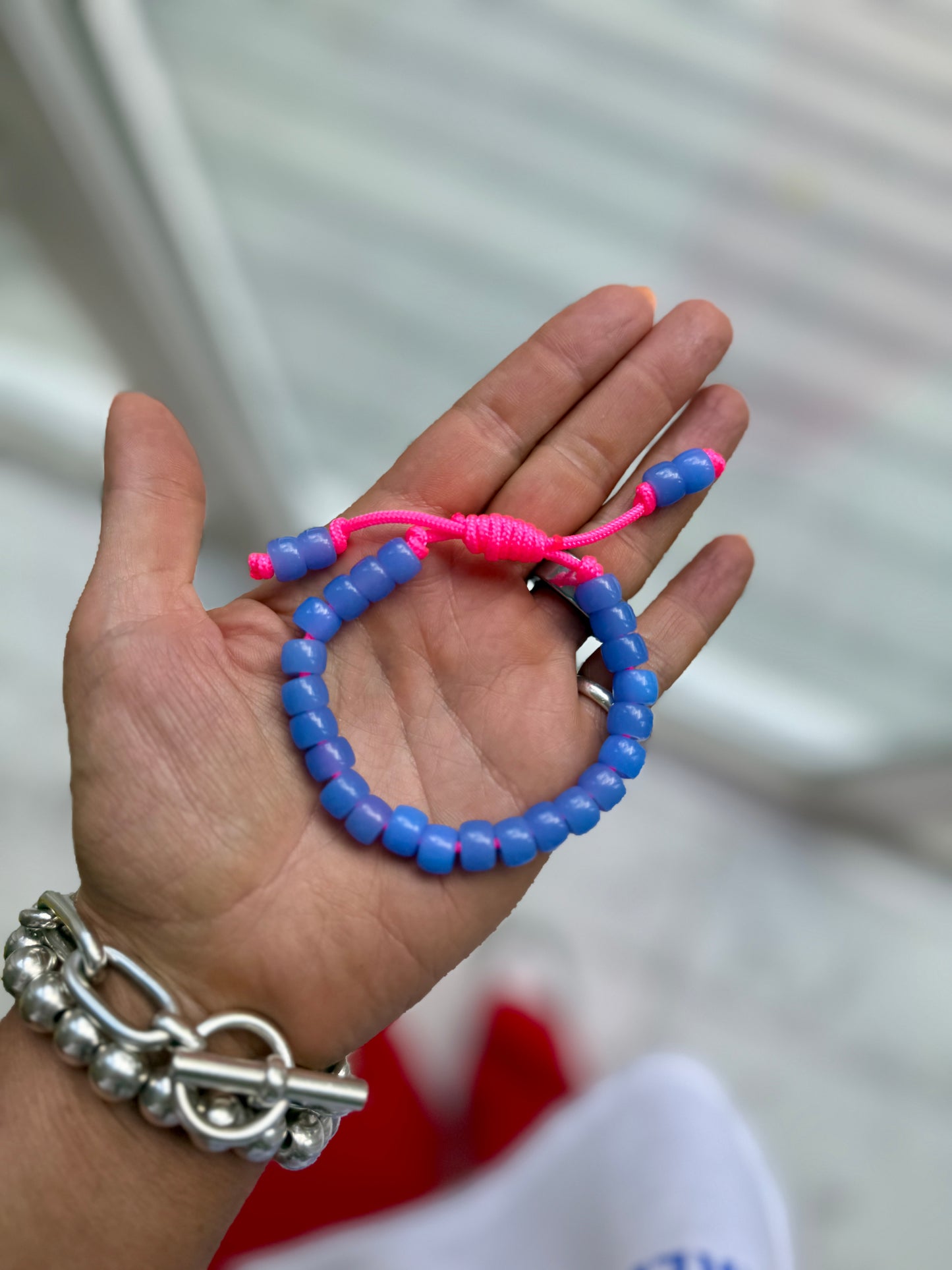 Sky Blue Glass Bead Bracelet