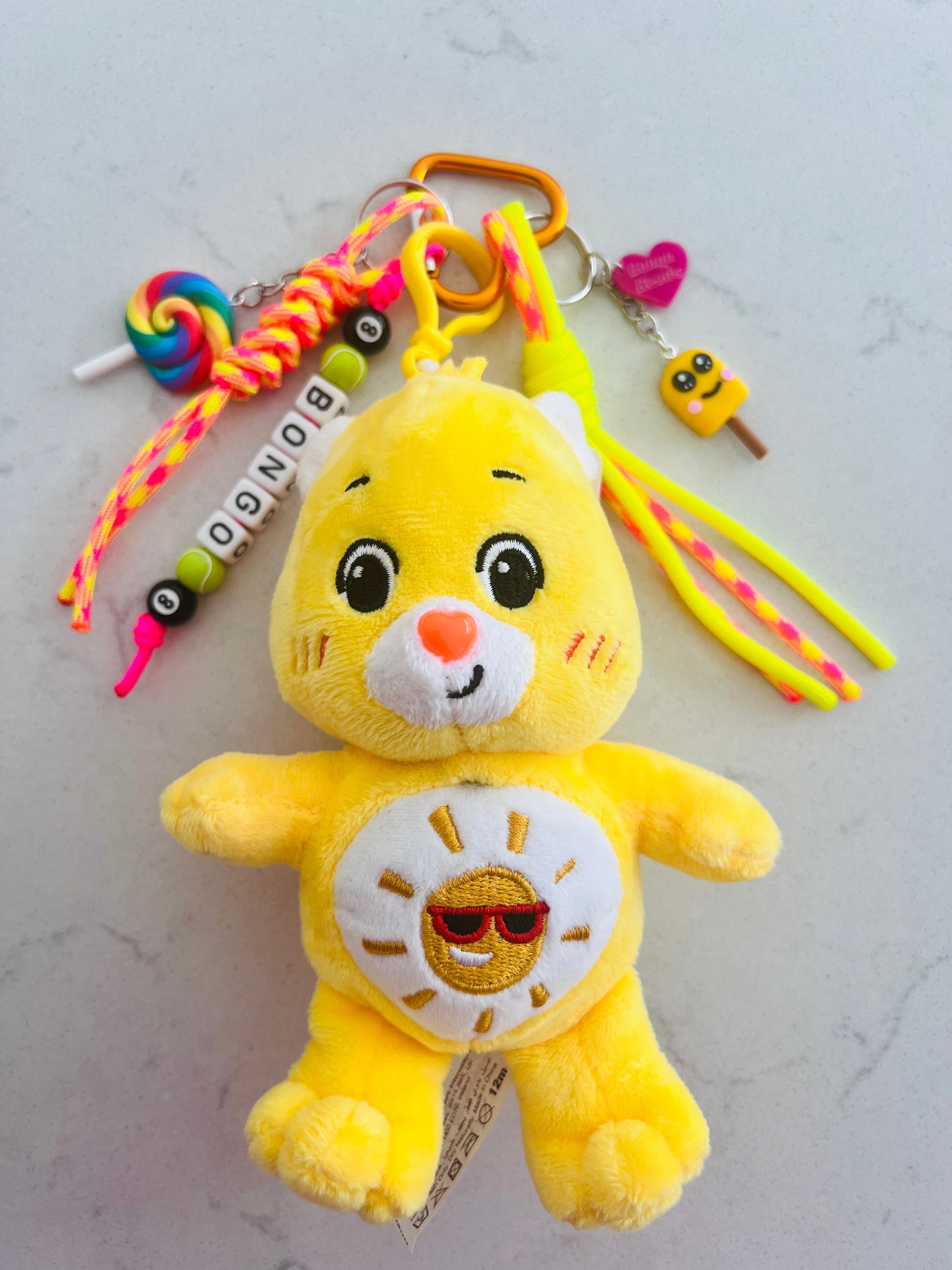 Yellow Care Bear Bag Charm