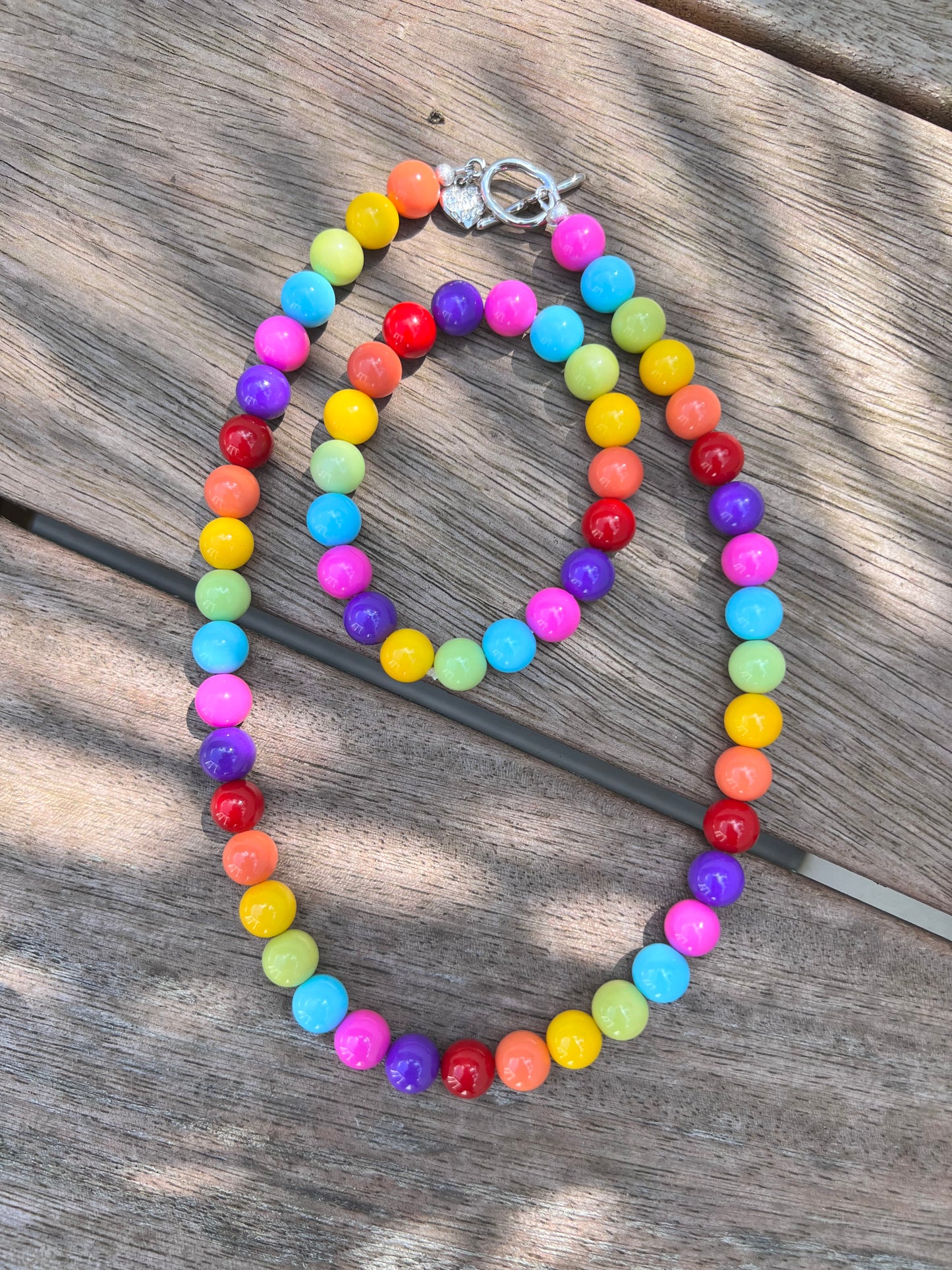 Rainbow Gumball Necklace & Bracelet Set