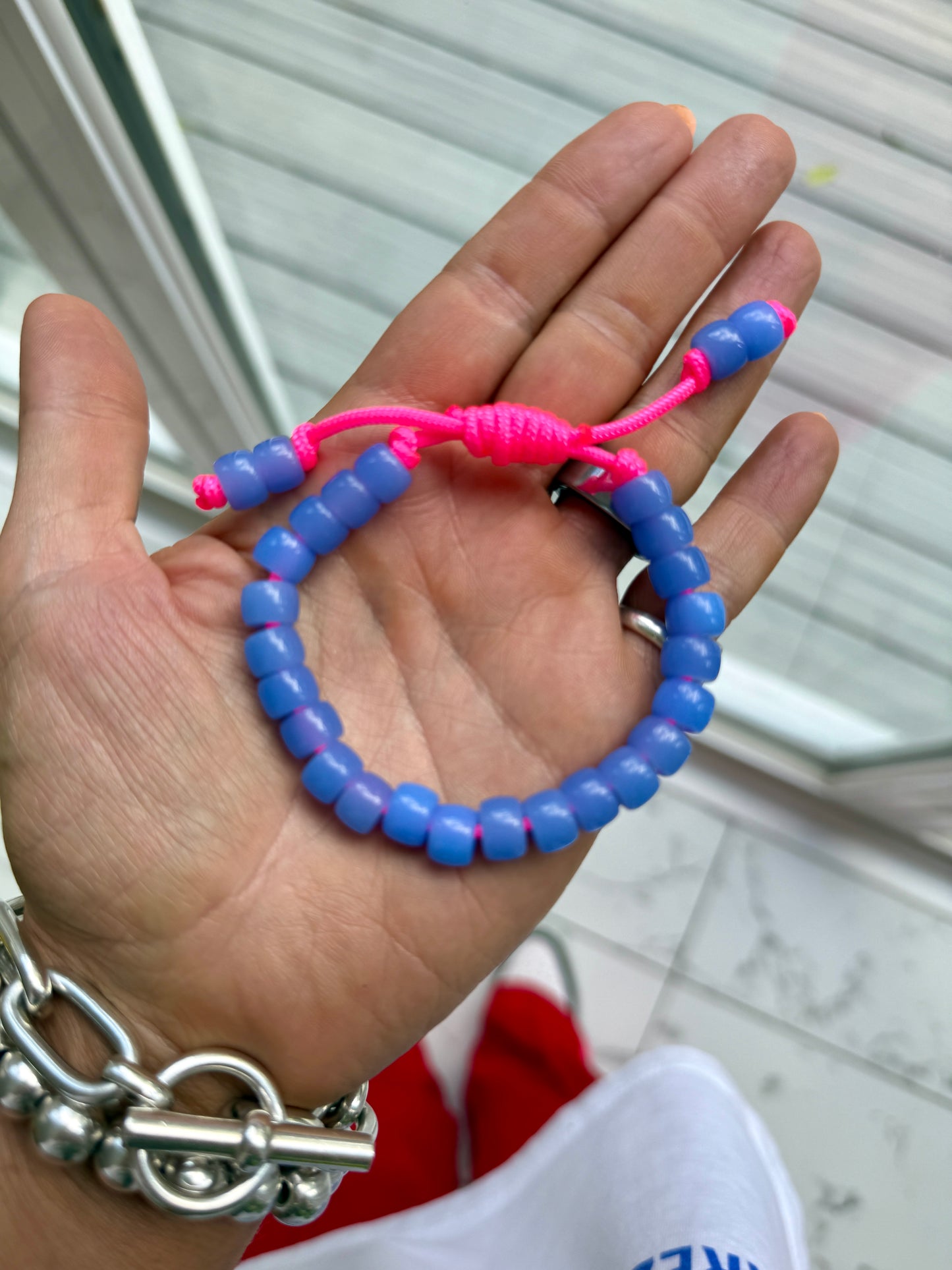 Sky Blue Glass Bead Bracelet