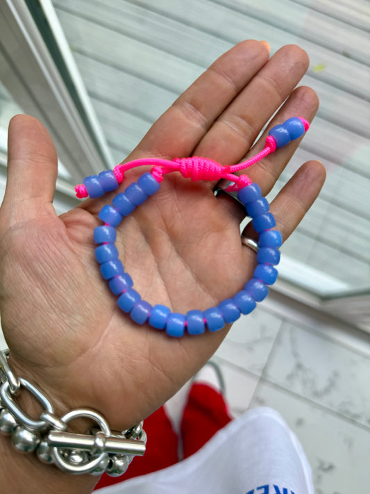 Sky Blue Glass Bead Bracelet