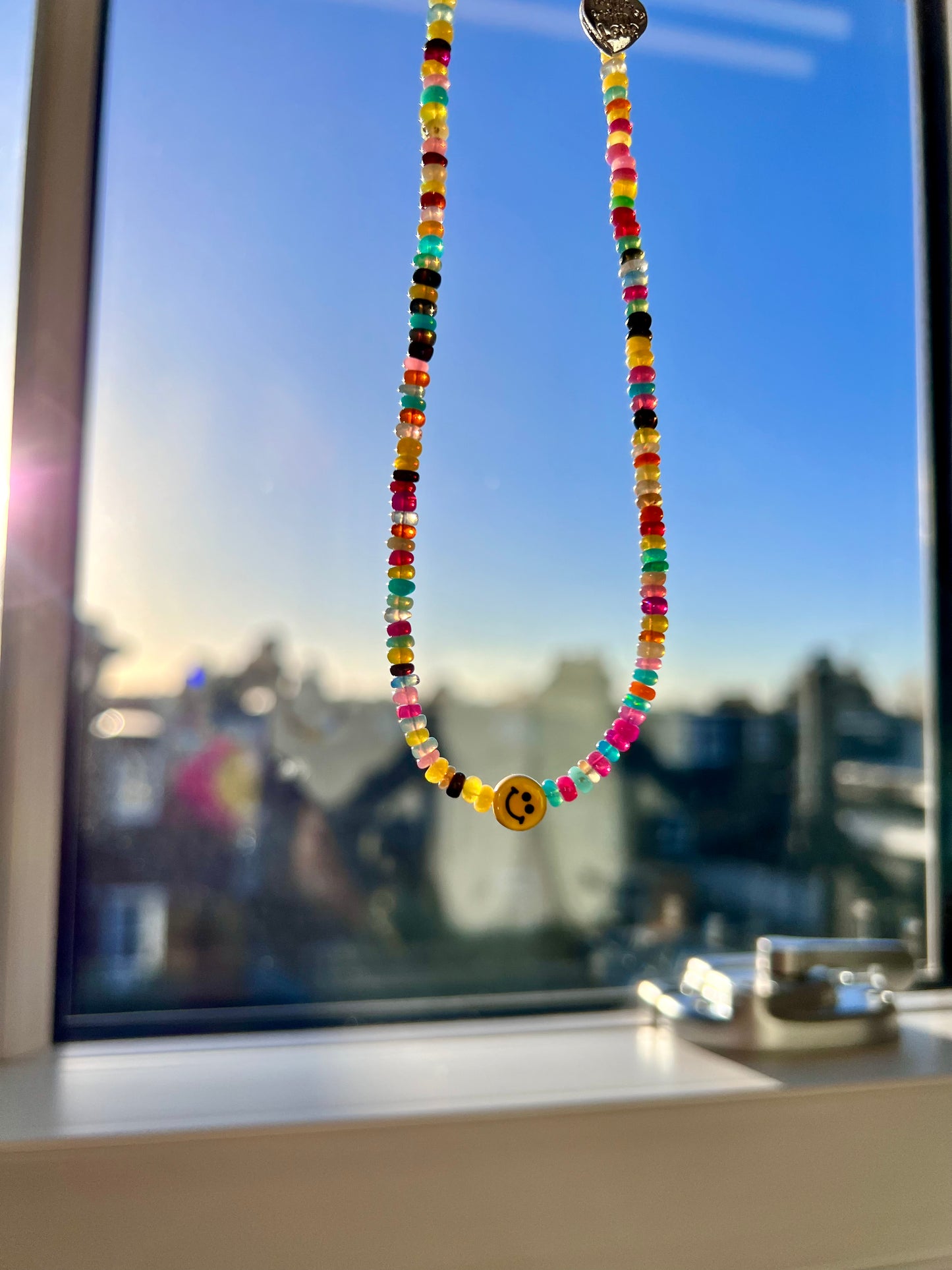 Ethiopian Opal Smiley Necklace 🌈🙂