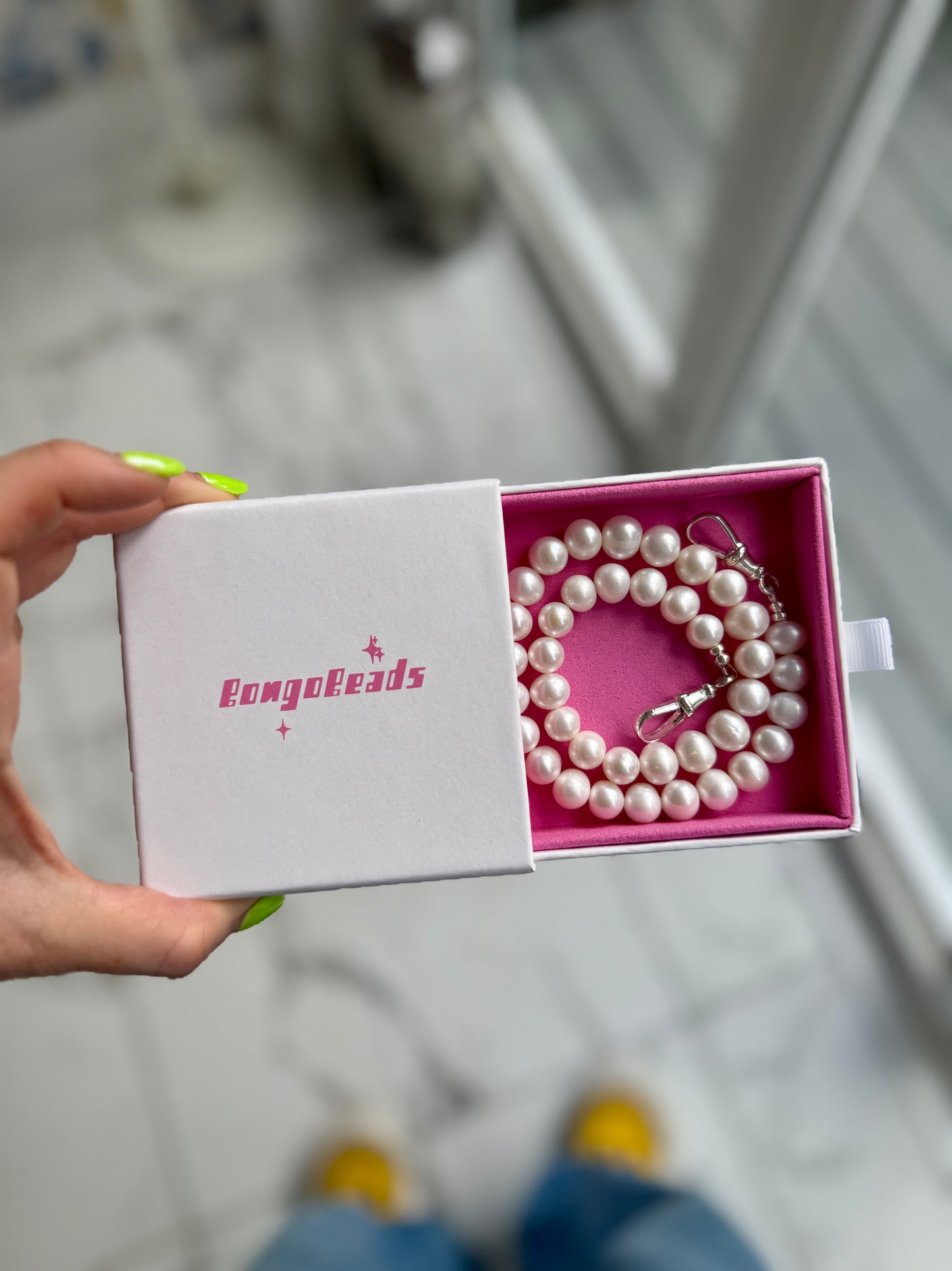 Chunky Pearl Necklace with Double Albert Clasp