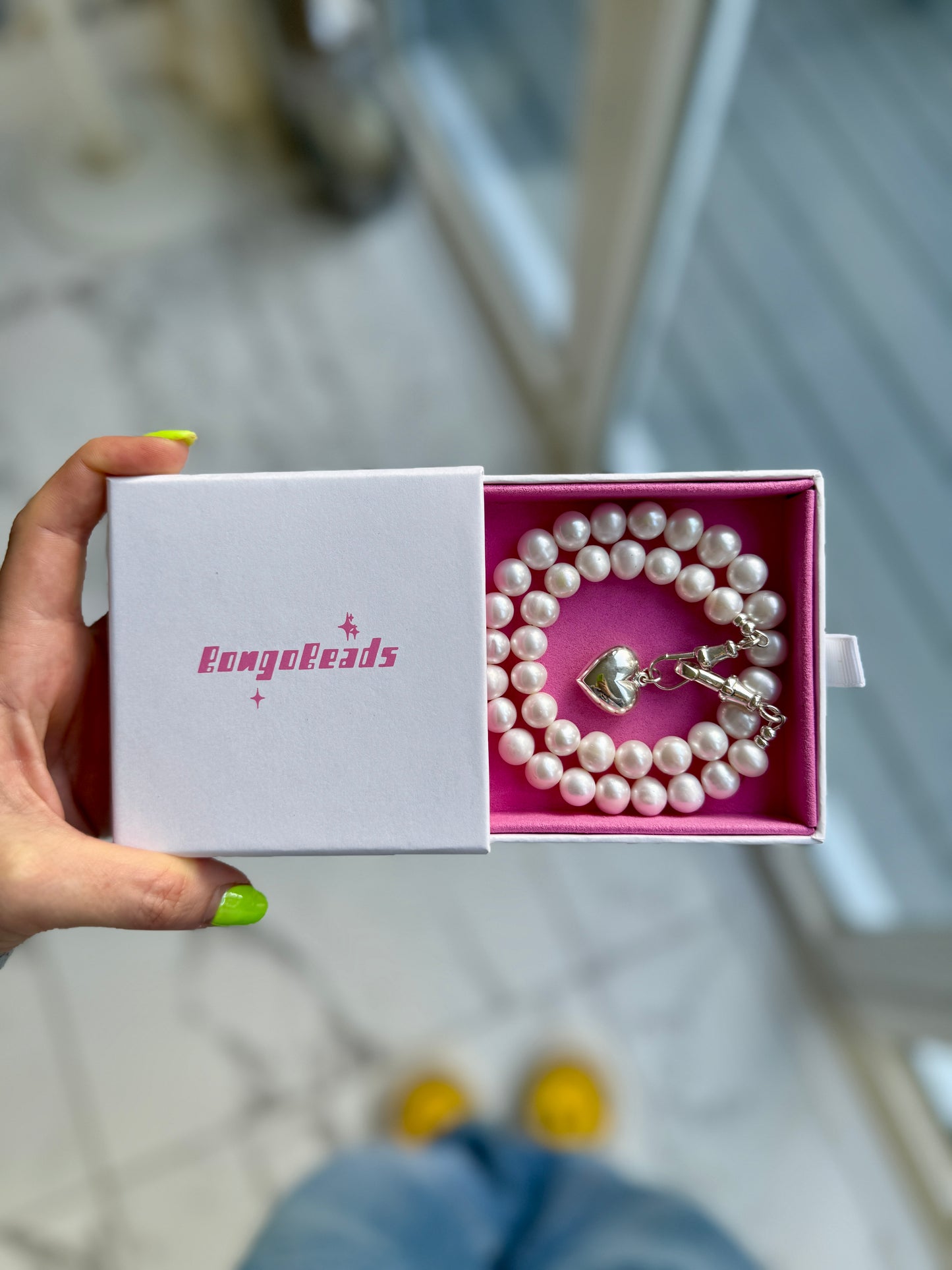 Chunky Pearl Necklace with Double Albert Clasp