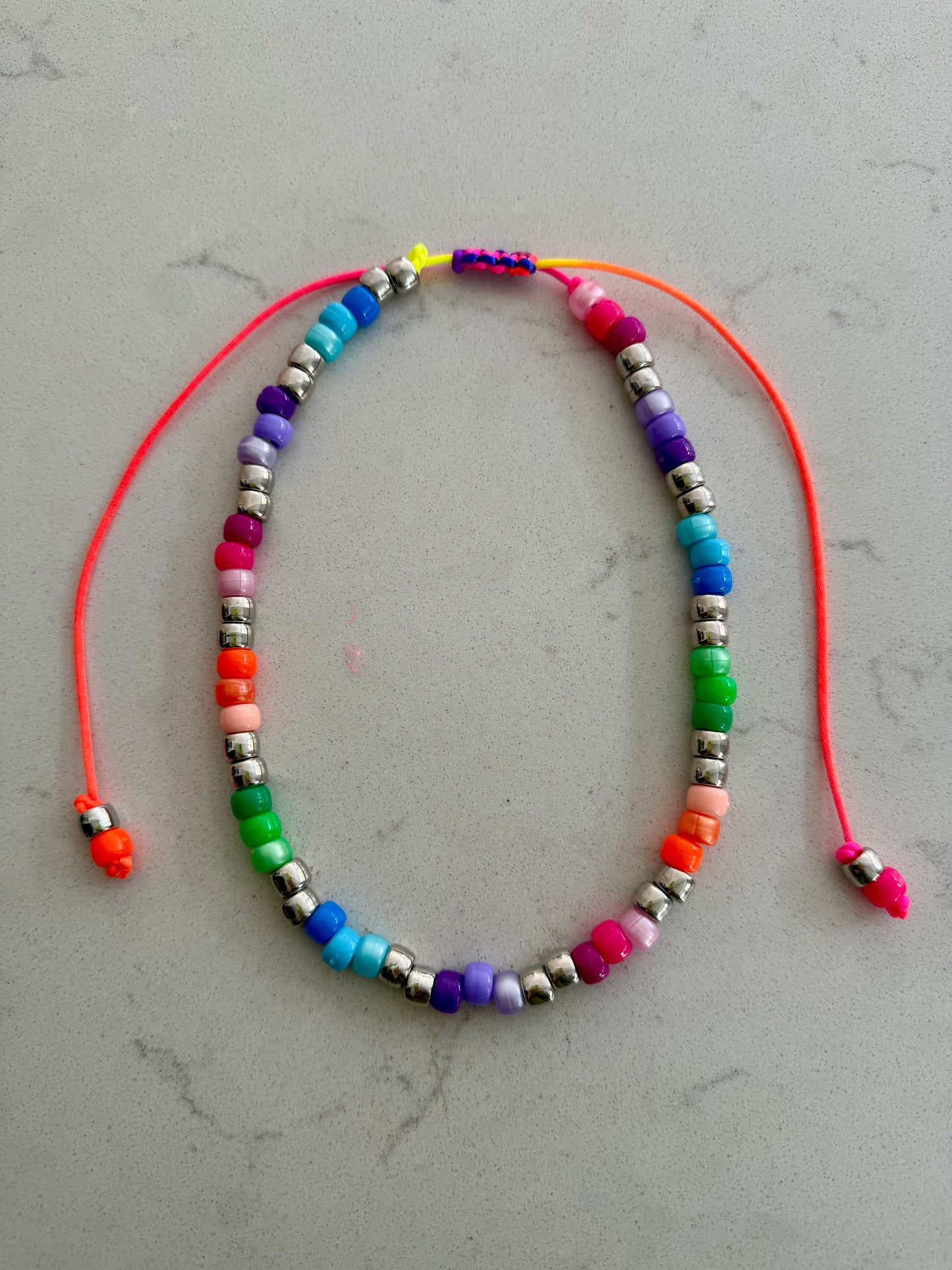 Rainbow Bling Beaded Necklace 2.0