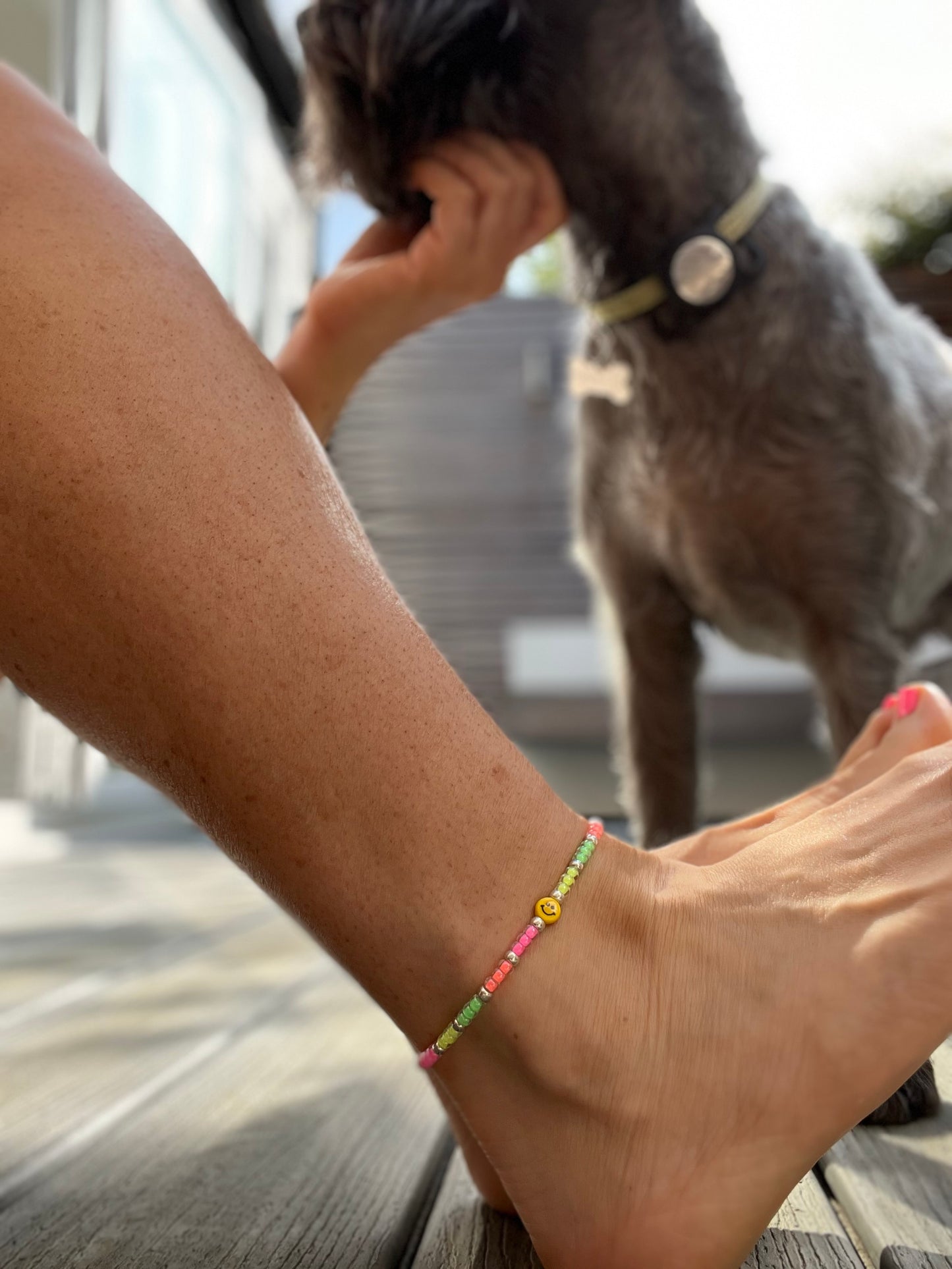 Tiny Smiley Anklet