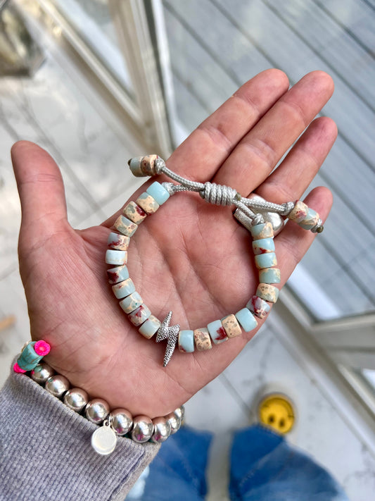 Marble Bolt Gemstone Bracelet