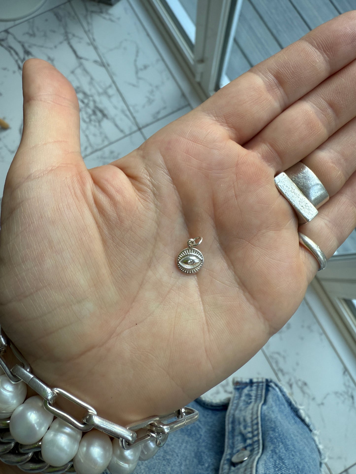 Sterling Silver Eye Charm