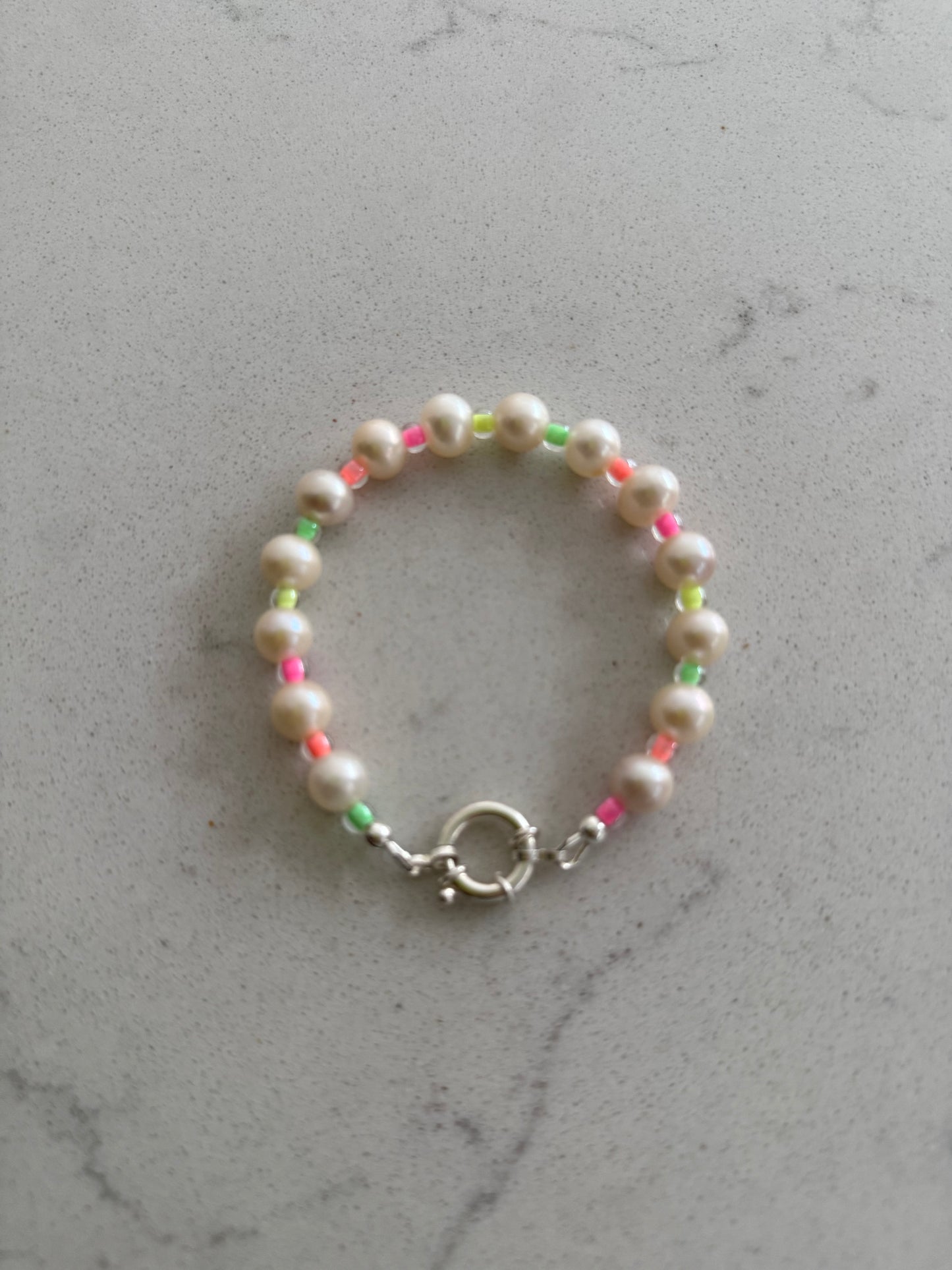 Neon Freshwater Pearl Bracelet