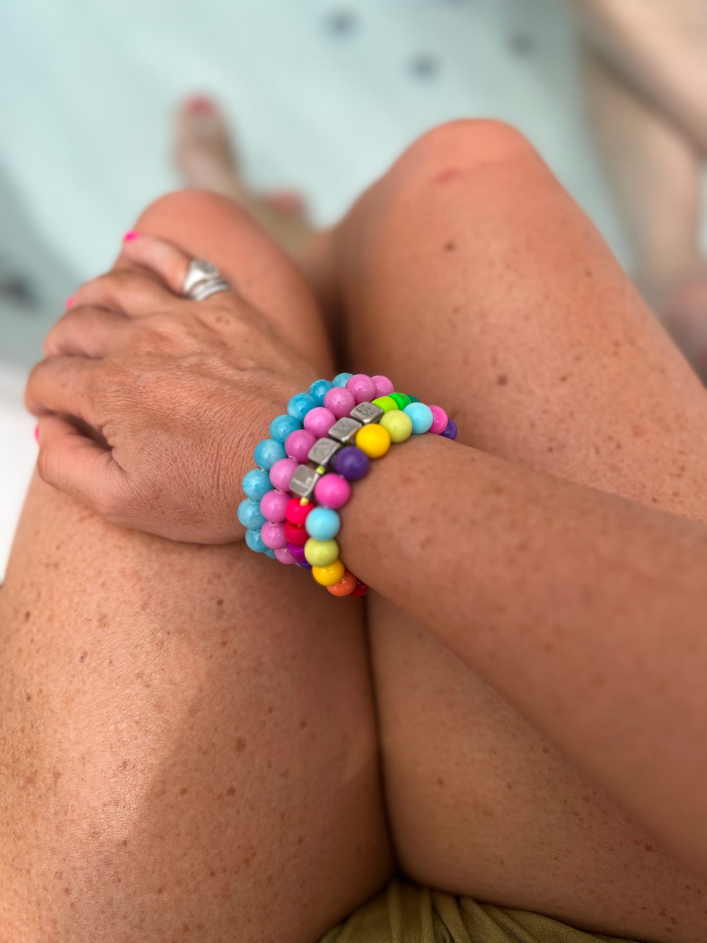 Semi-Precious Jade Beaded Bracelet