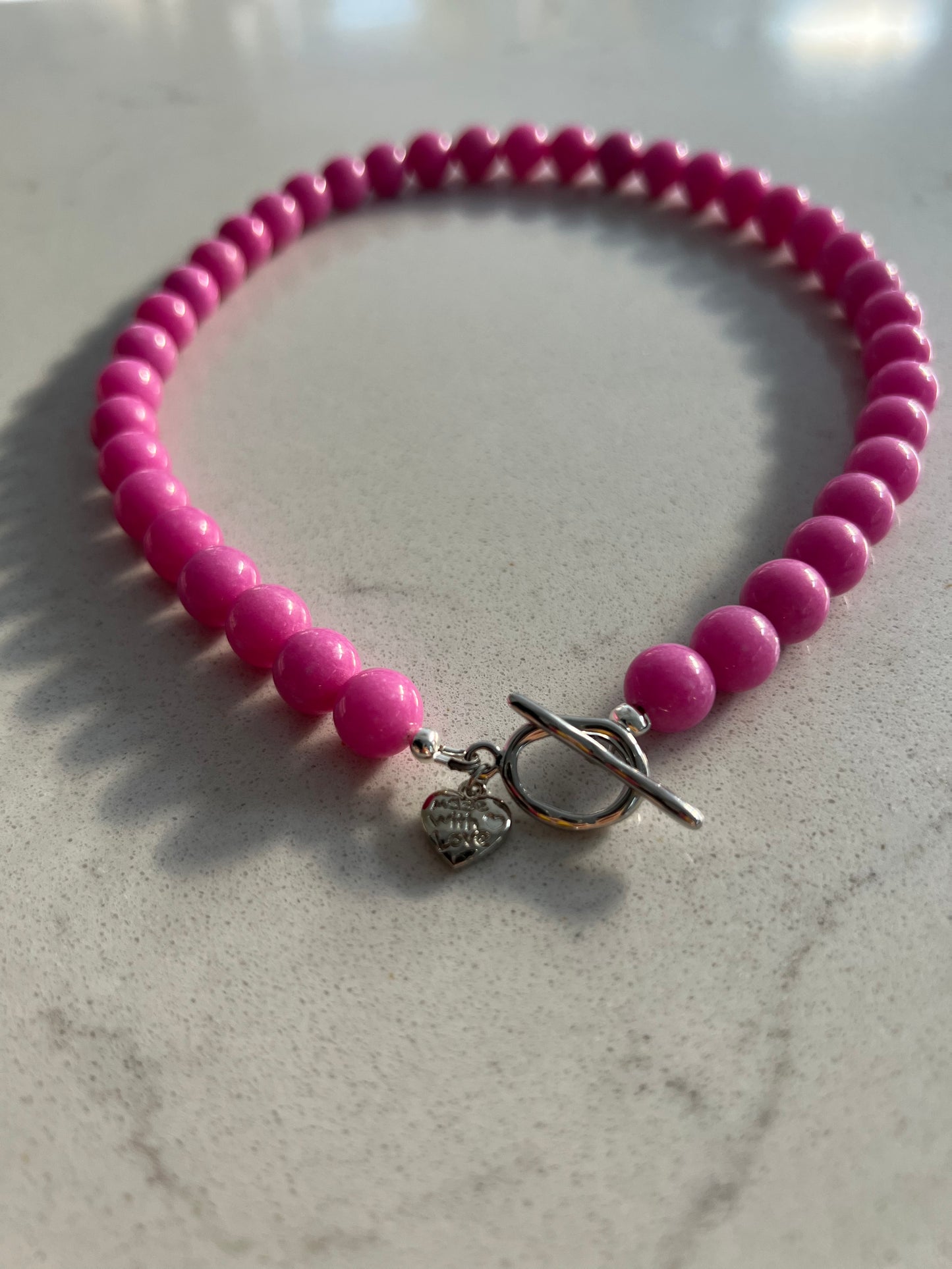 Pink Jade Semi-Precious Necklace 💕