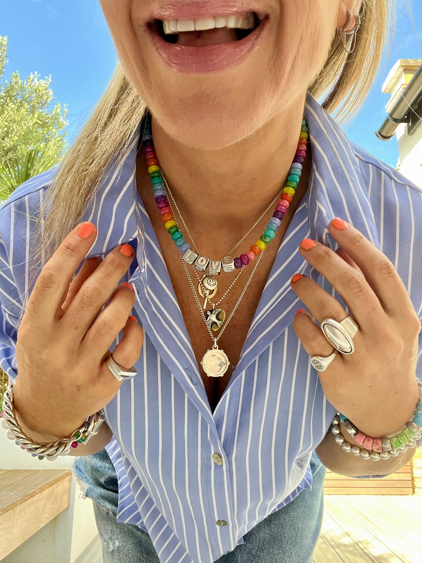Gemstone LOVE Necklace 💘