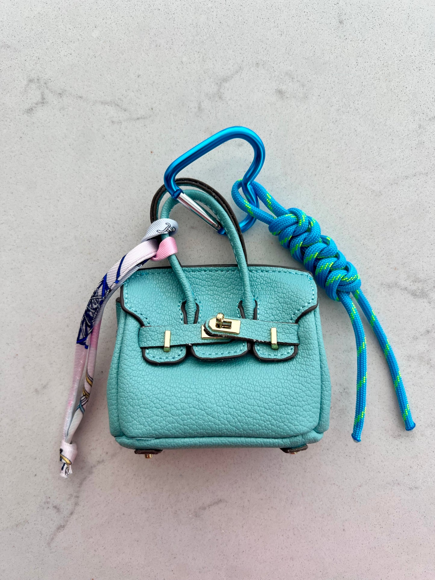 Blue Mini Birkin Bag Charm