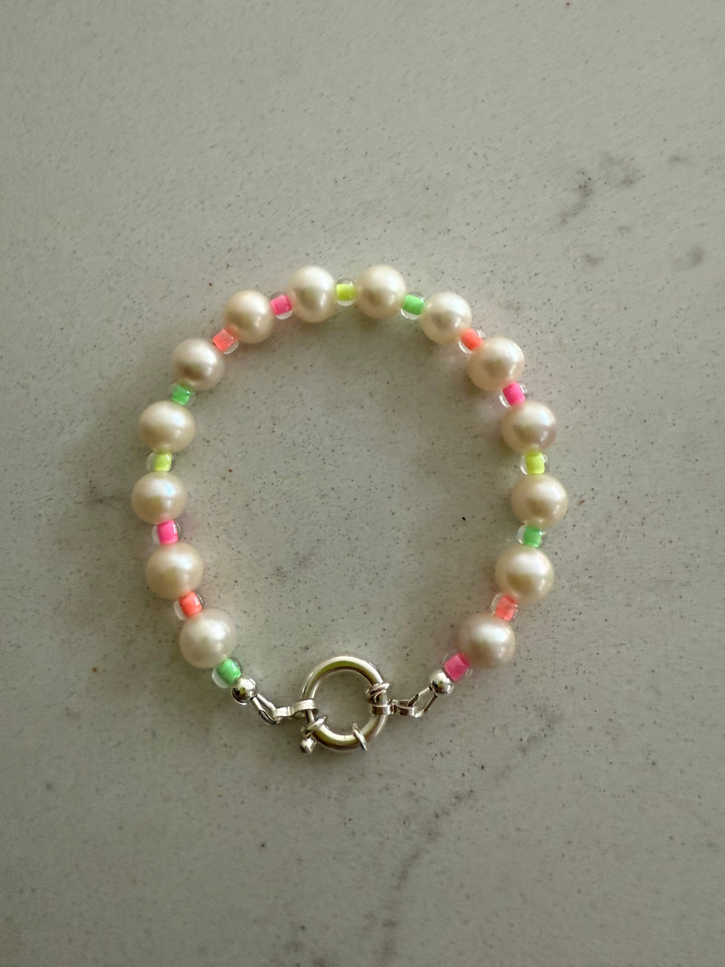 Neon Freshwater Pearl Bracelet