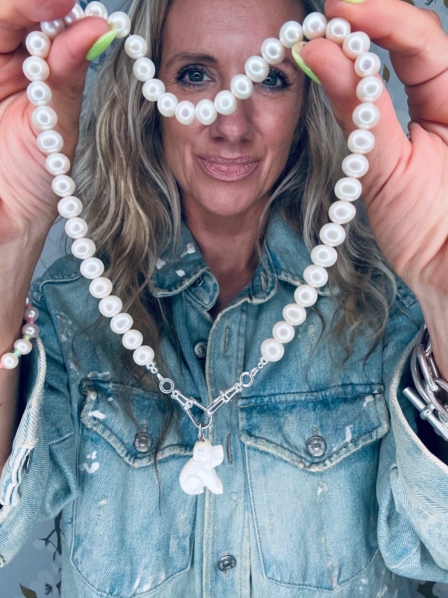 Pearl Necklace with Double Albert Clasp