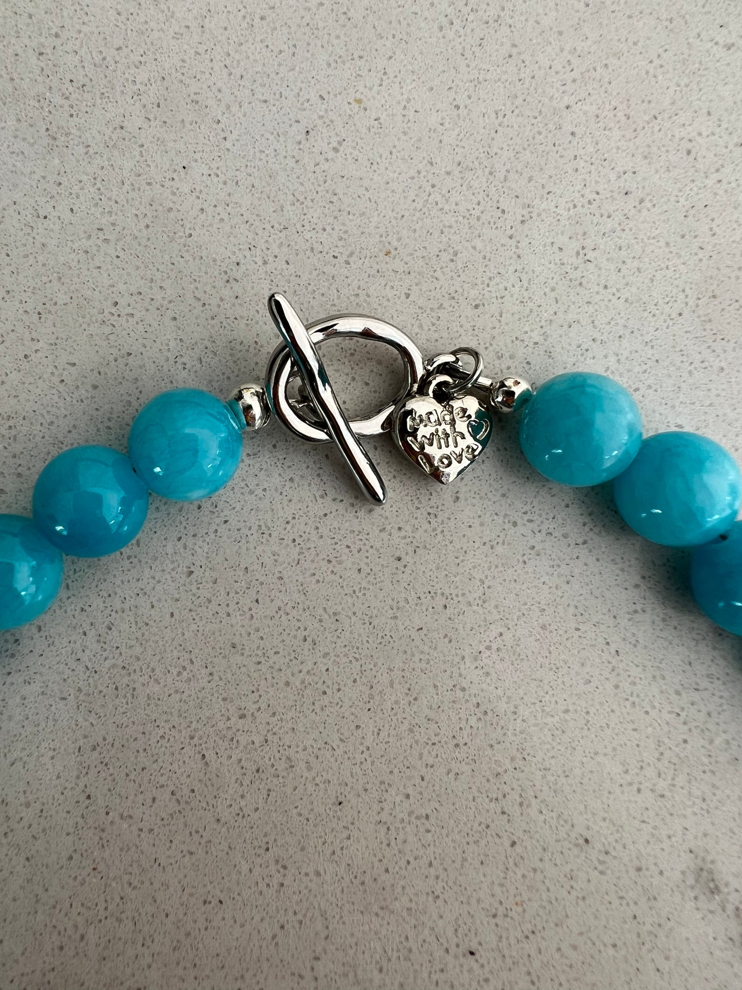 Blue Jade Semi-Precious Necklace & Bracelet Set 🩵💙