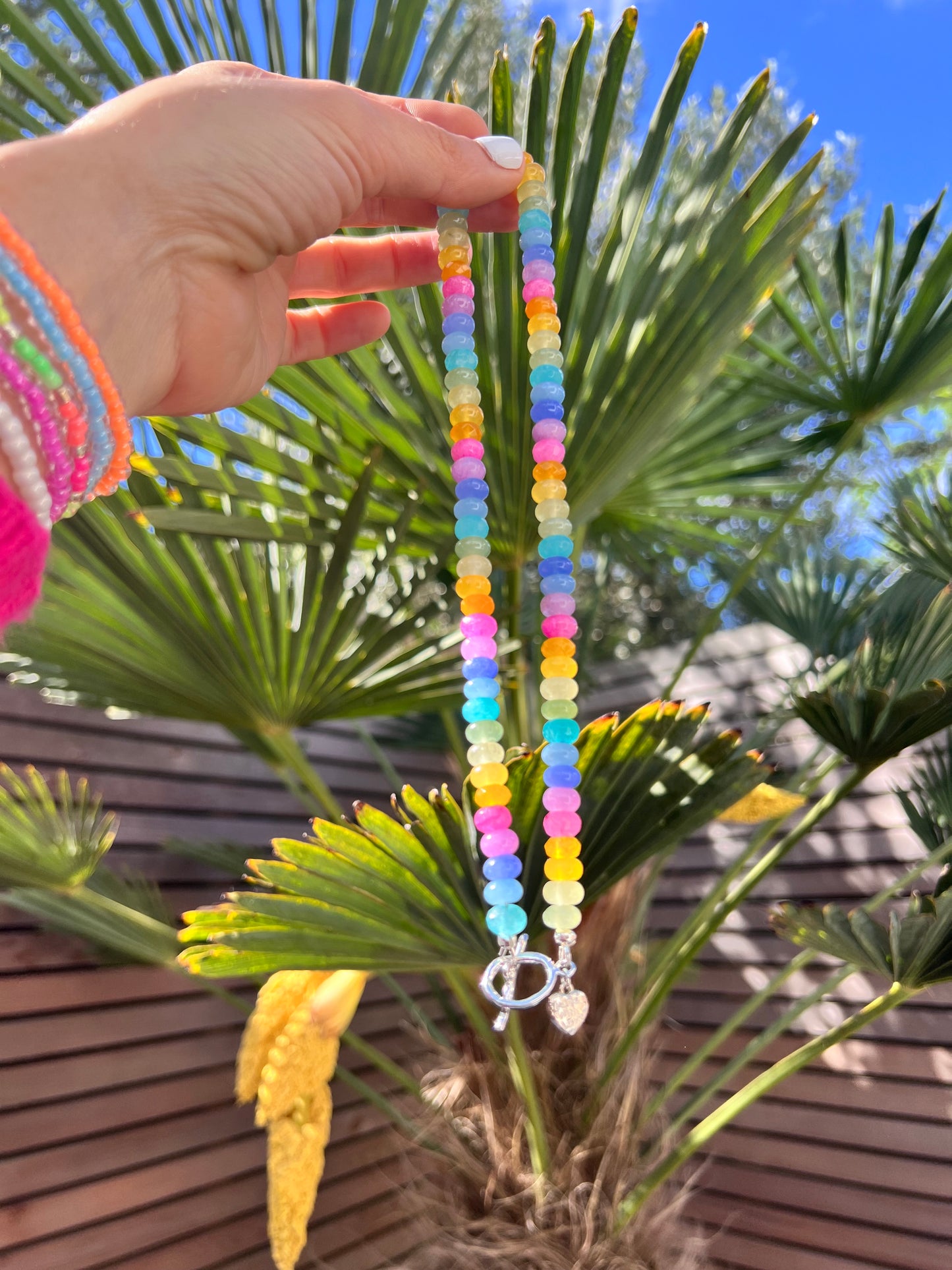 Pastel Gemstone Beaded Necklace 🍬