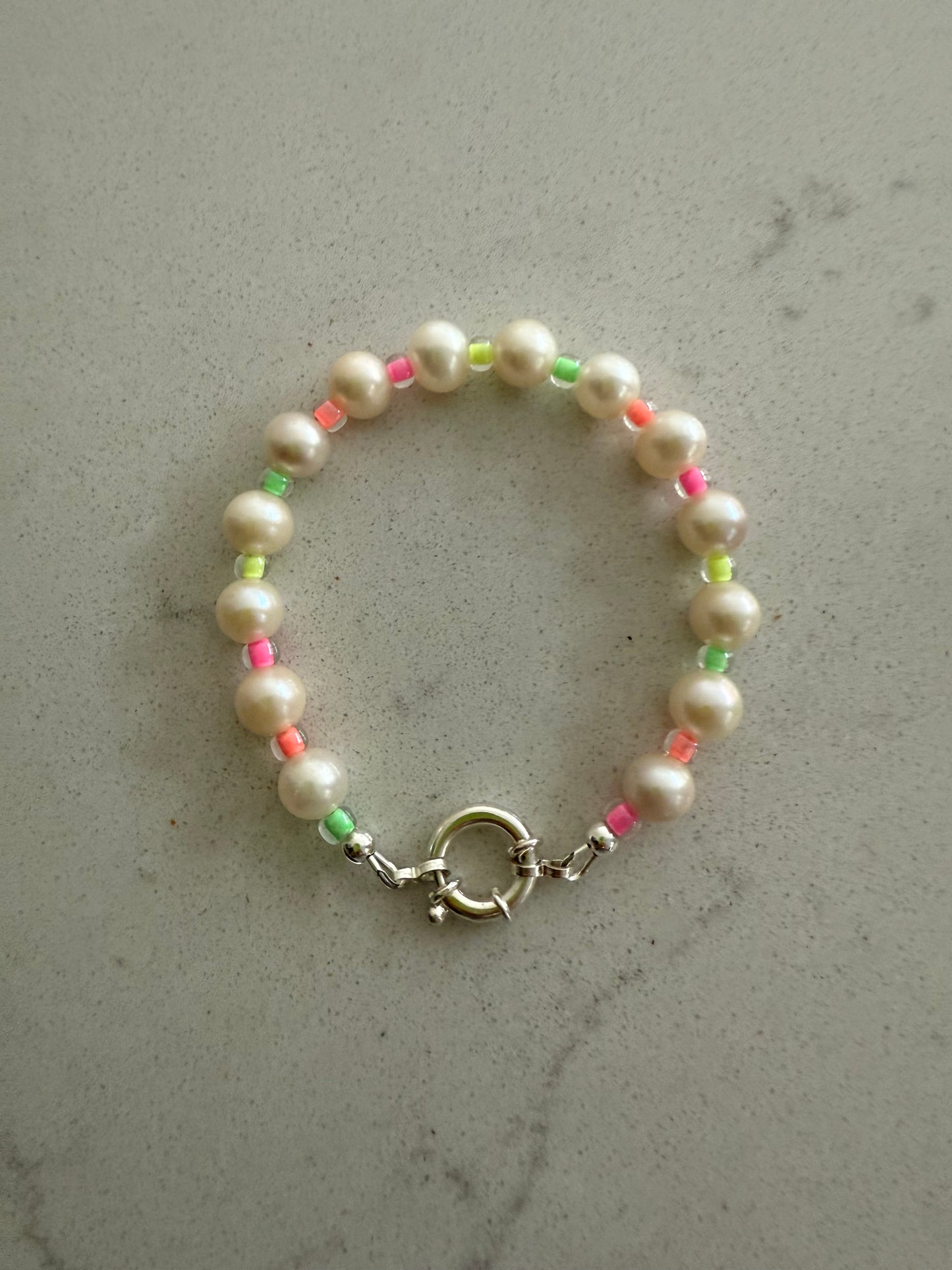 Neon Freshwater Pearl Bracelet