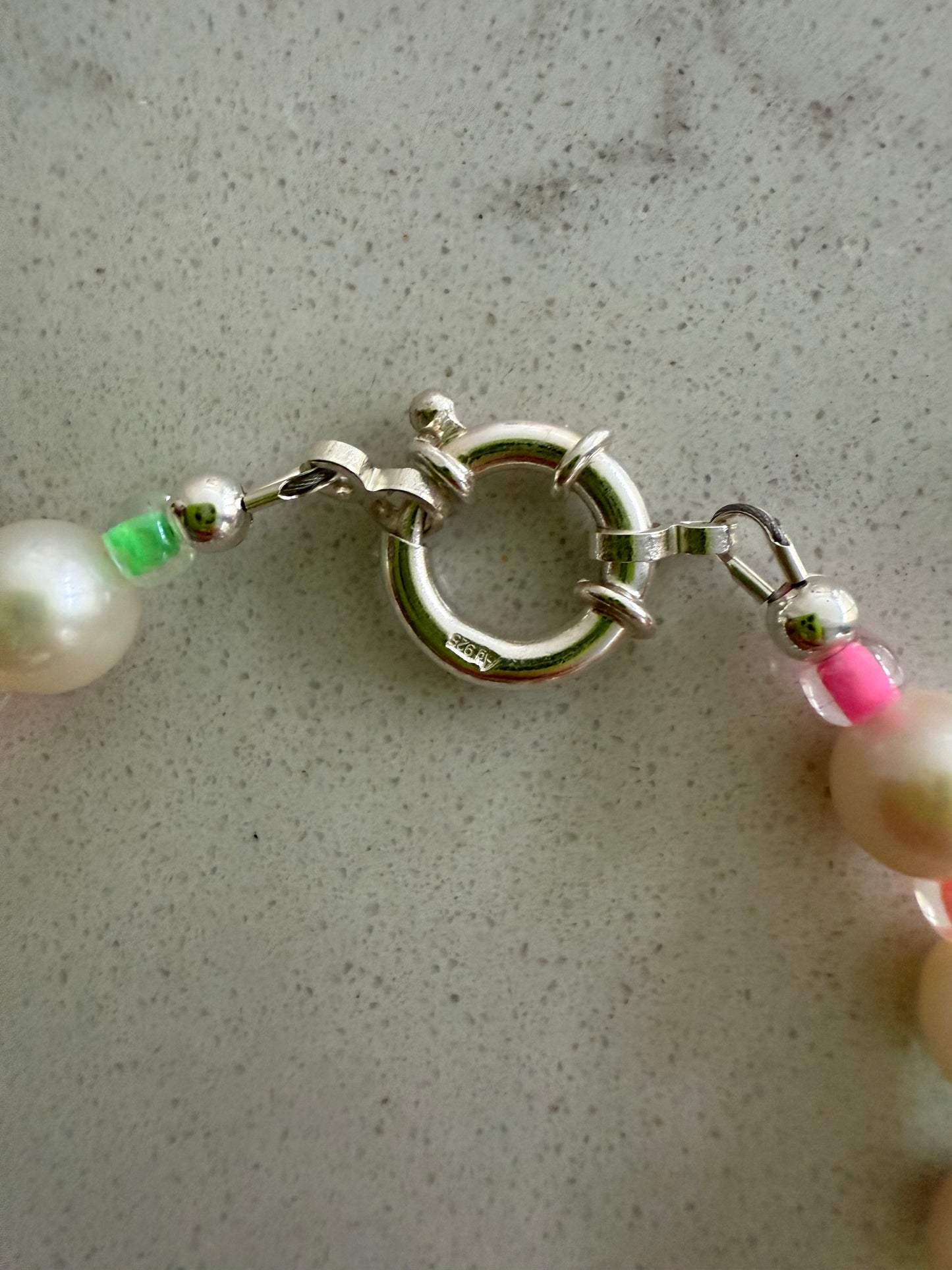 Neon Freshwater Pearl Bracelet