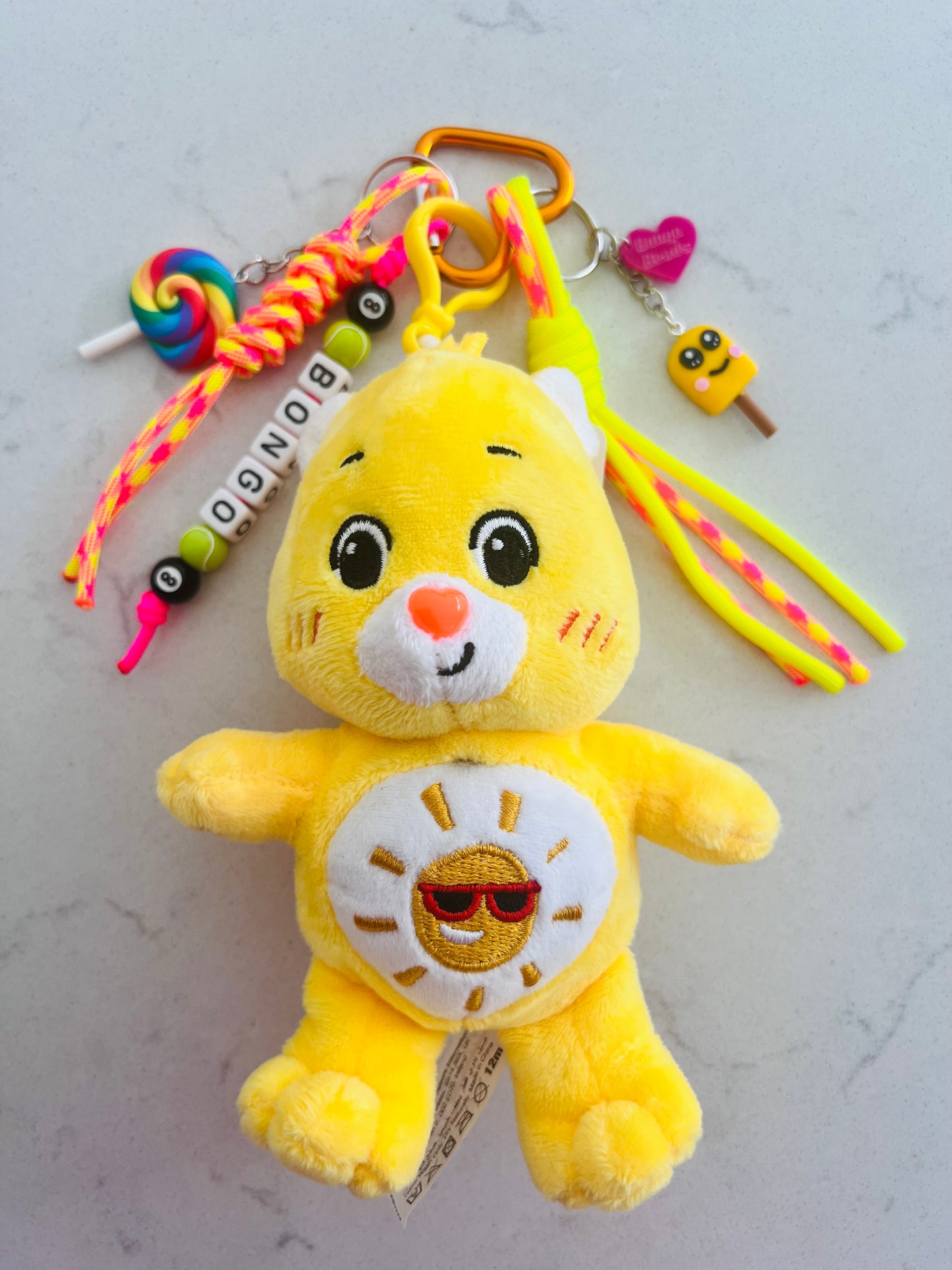 Yellow Care Bear Bag Charm