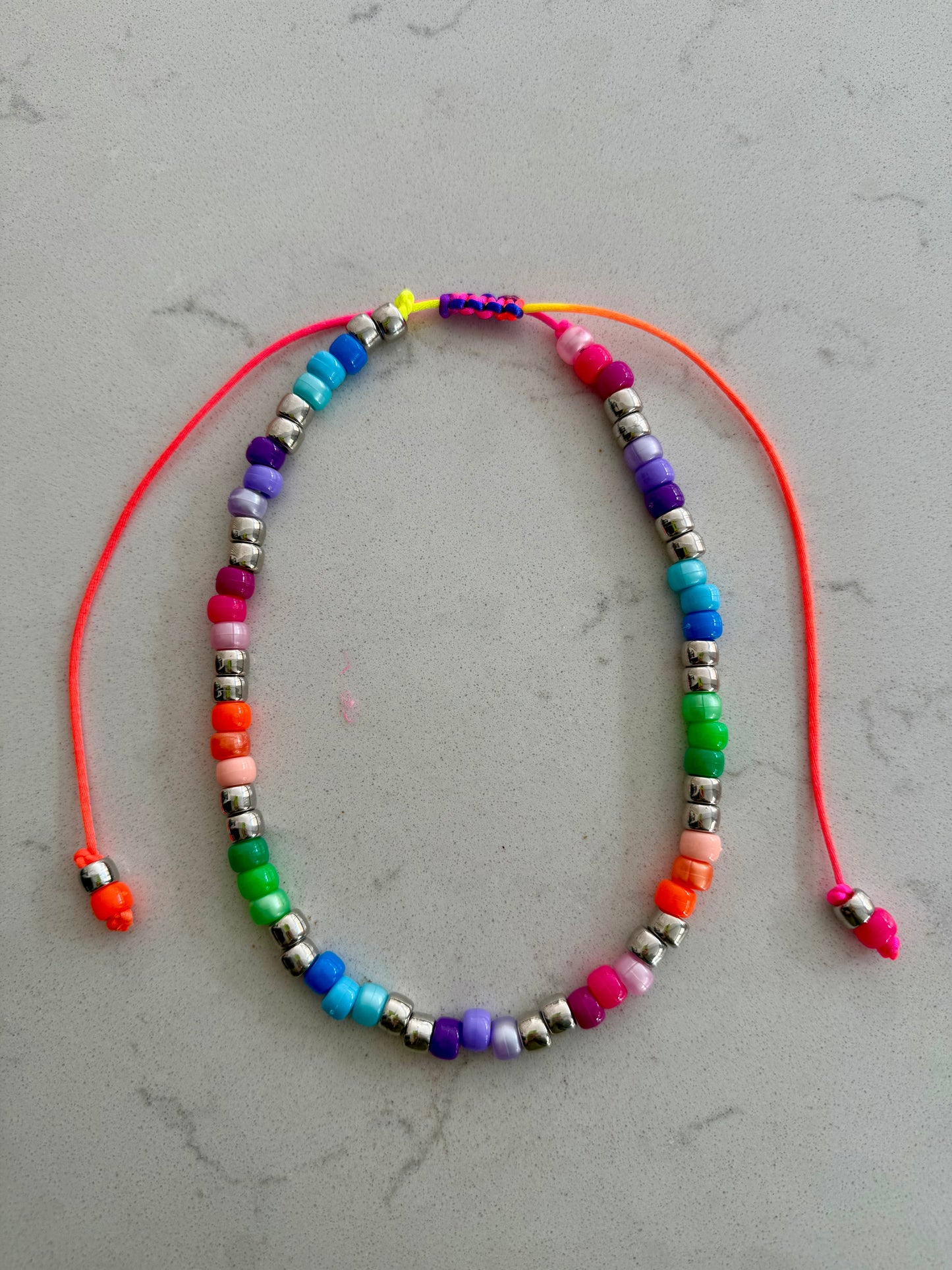 Rainbow Bling Beaded Necklace 2.0