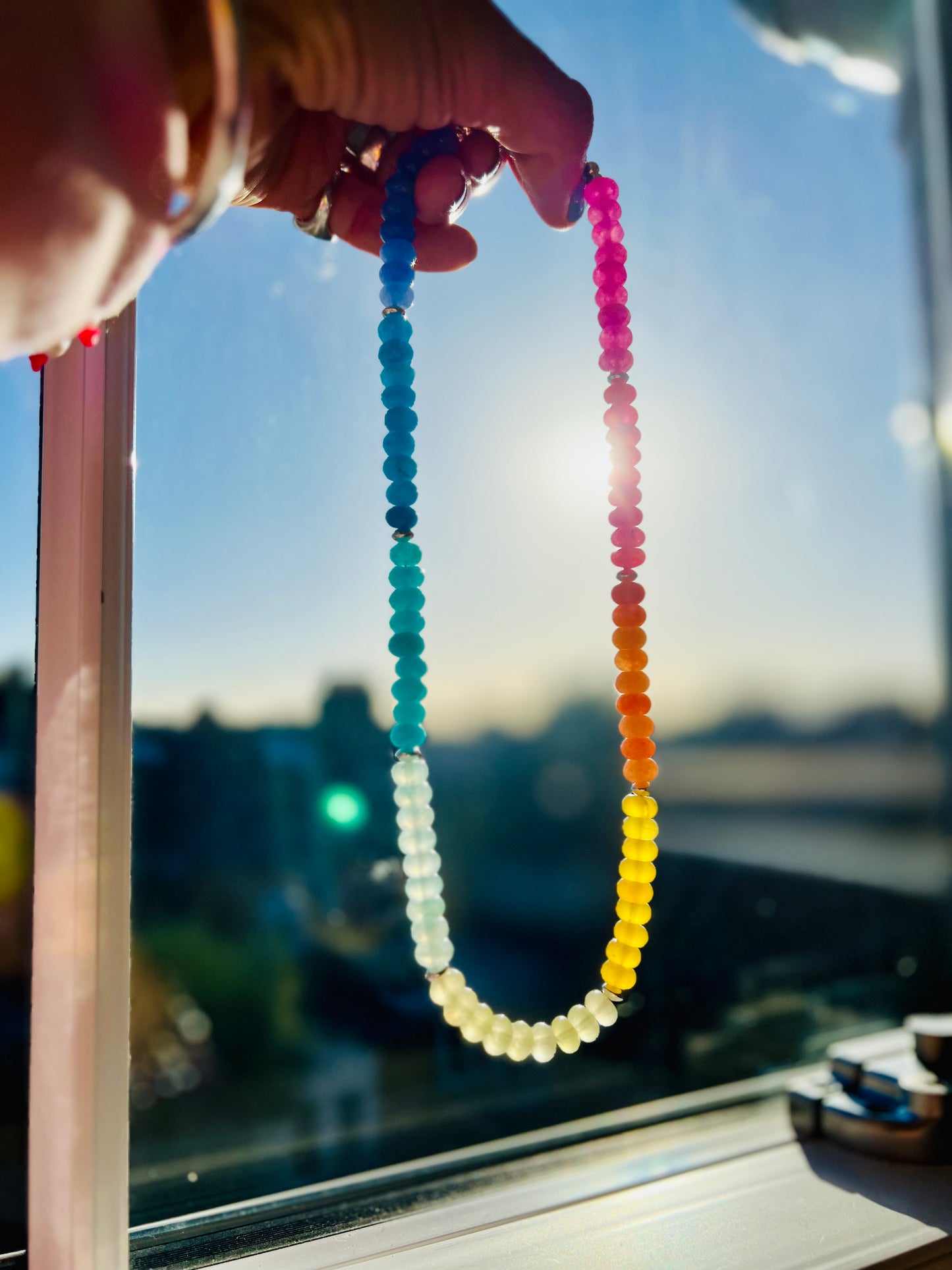 Rainbow Gemstone Necklace 🌈