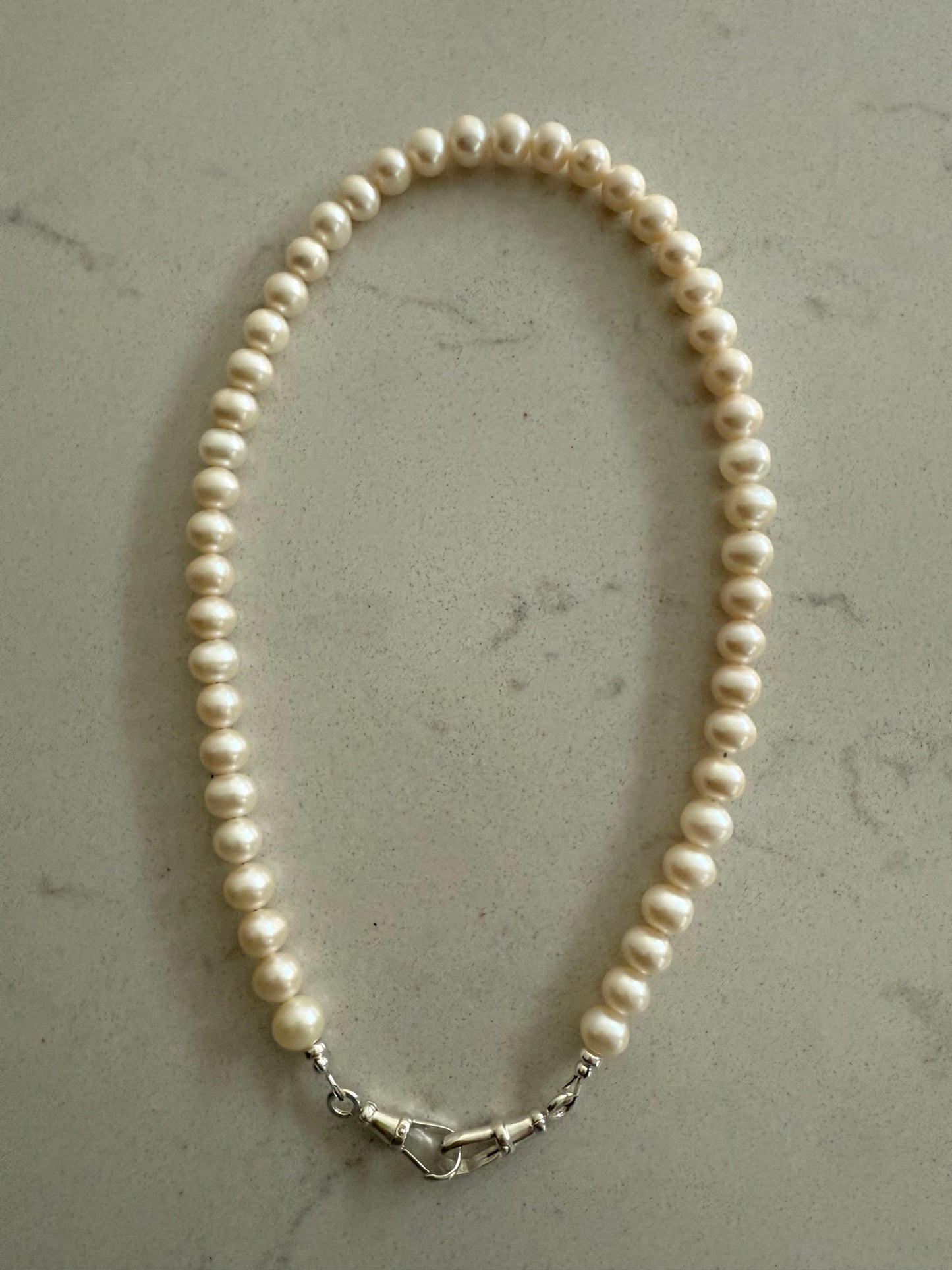 Pearl Necklace with Double Albert Clasp