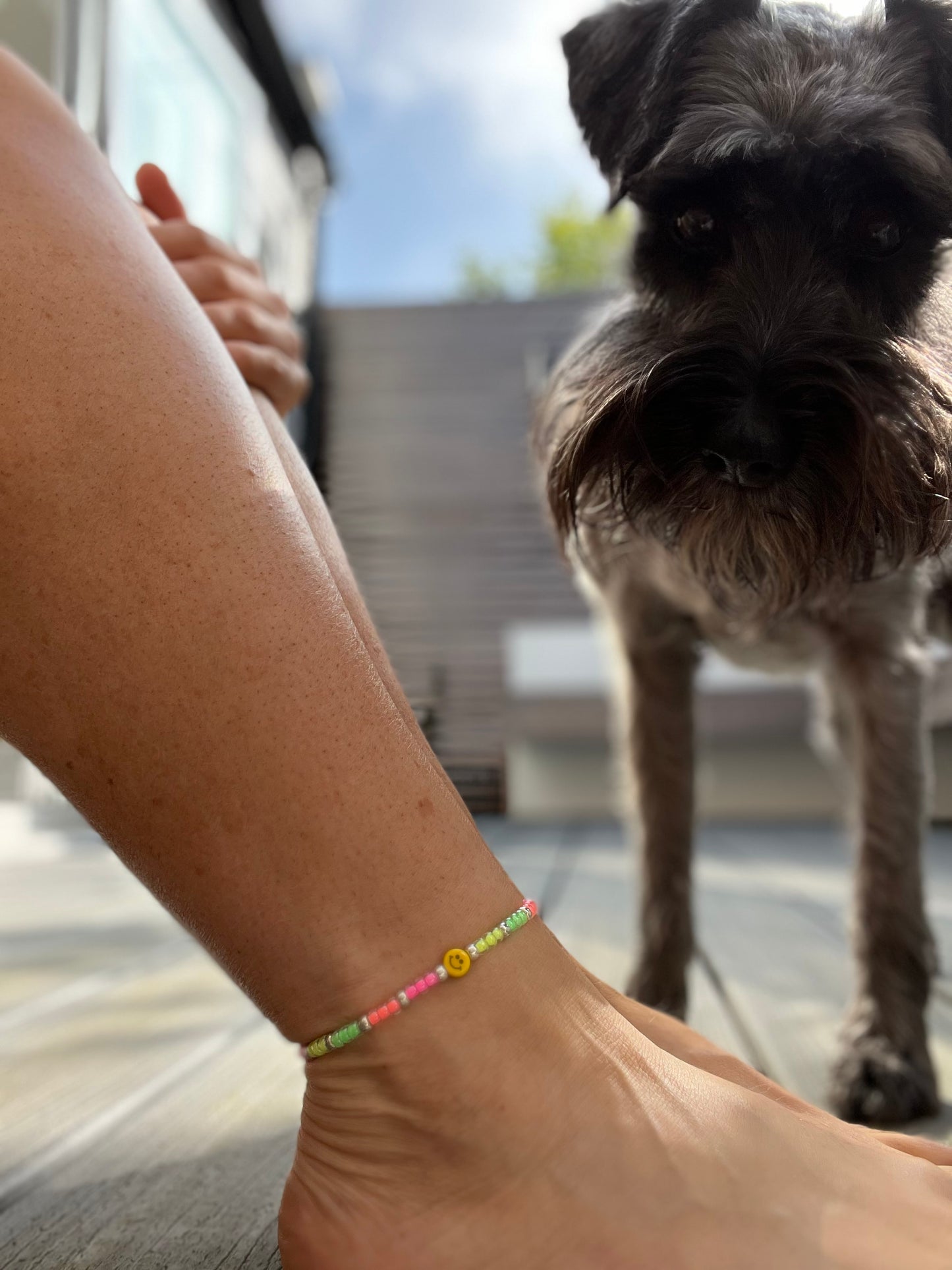 Tiny Smiley Anklet