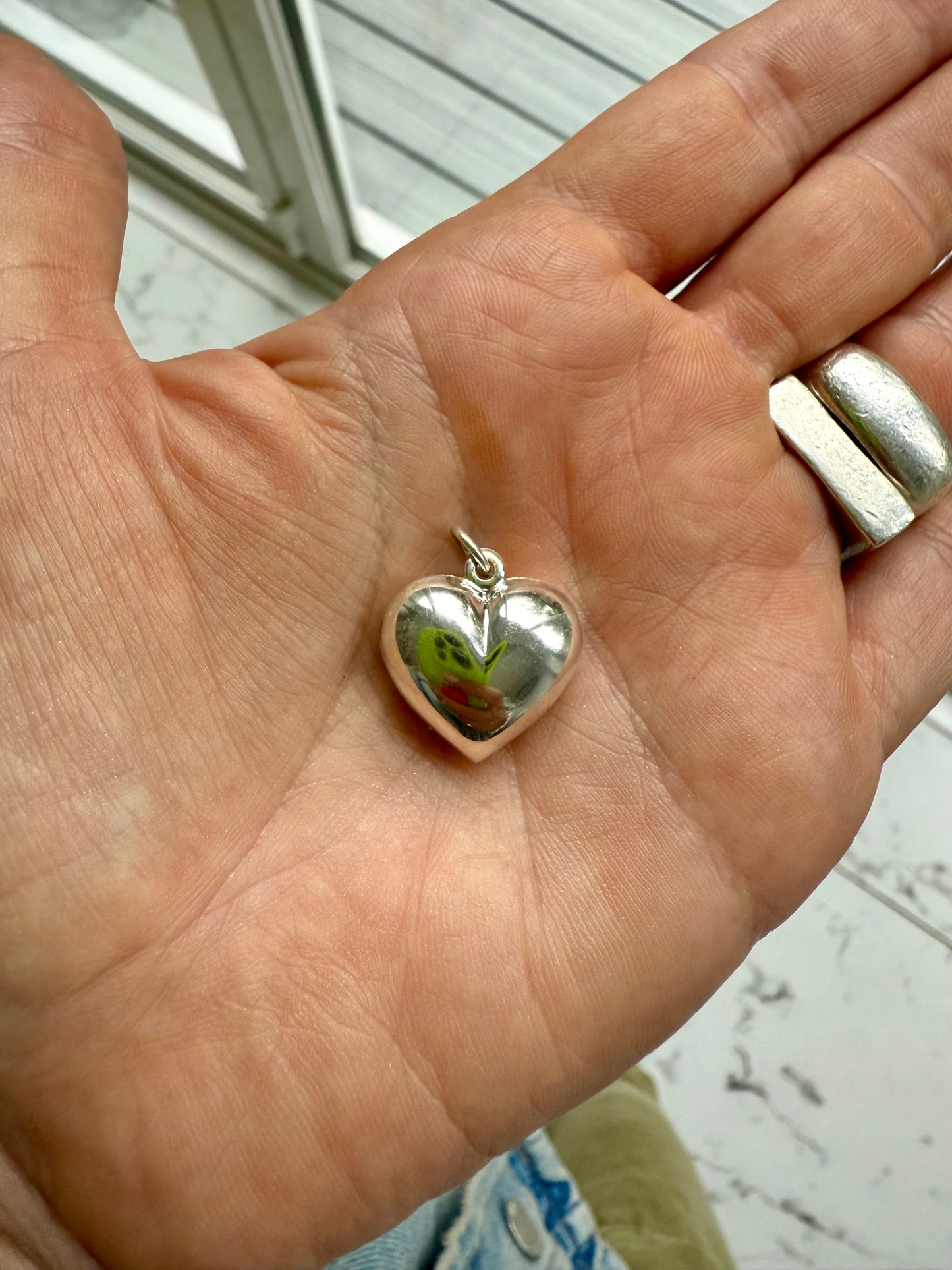 Sterling Silver Puffy Heart Pendant