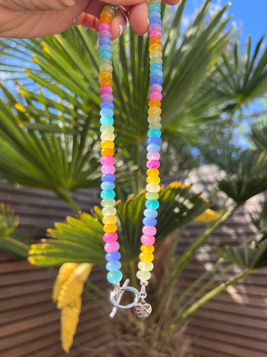 Pastel Gemstone Beaded Necklace π¬