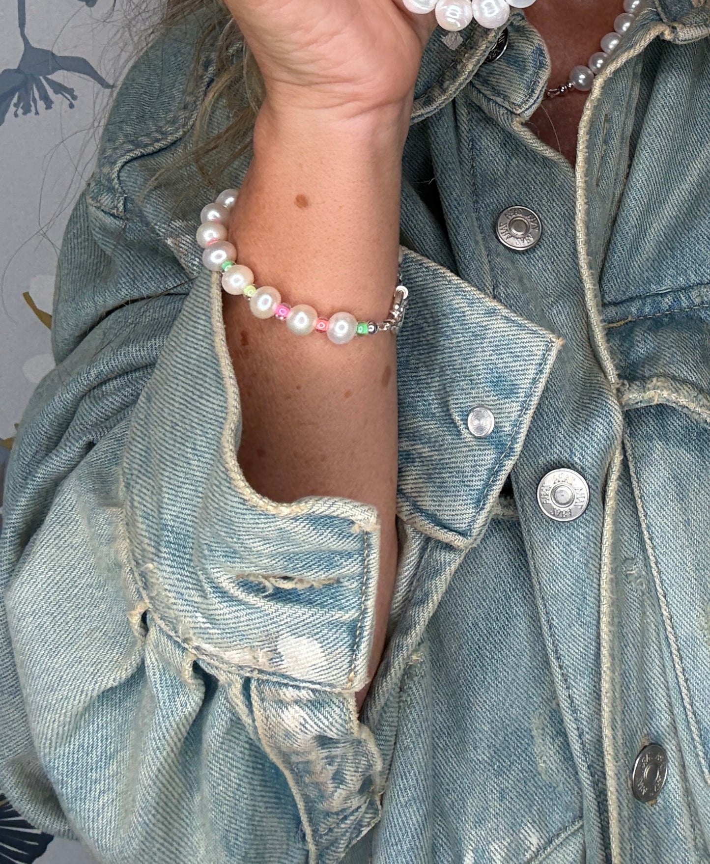 Neon Freshwater Pearl Bracelet