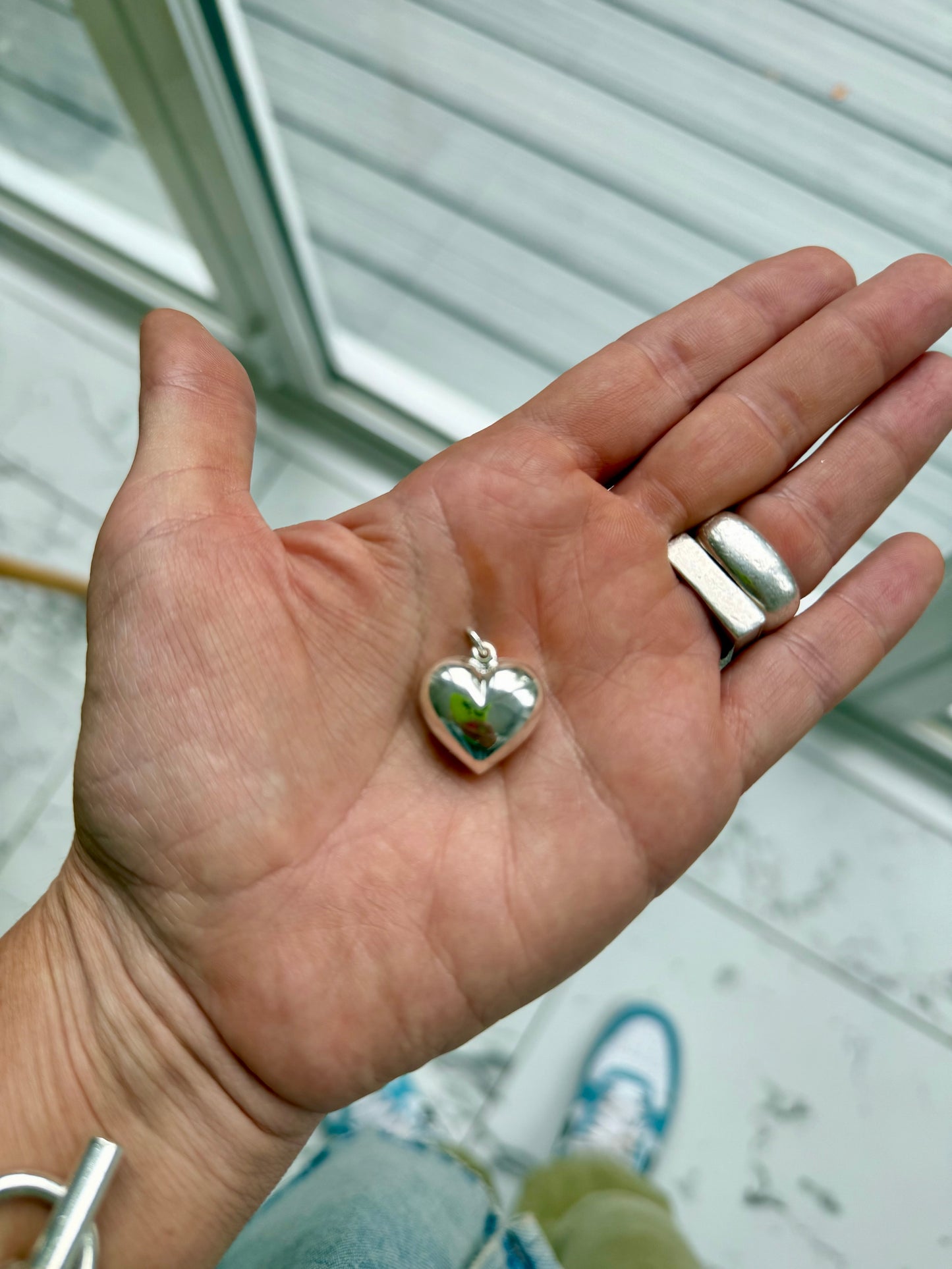 Sterling Silver Puffy Heart Pendant