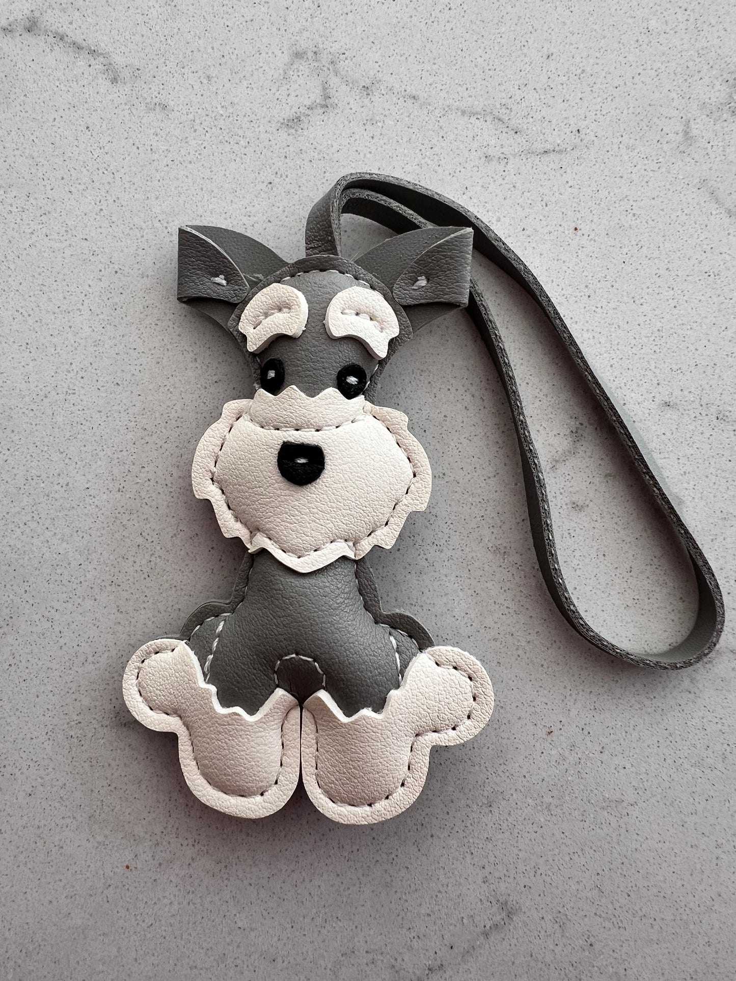 Grey Schnauzer Bag Charm