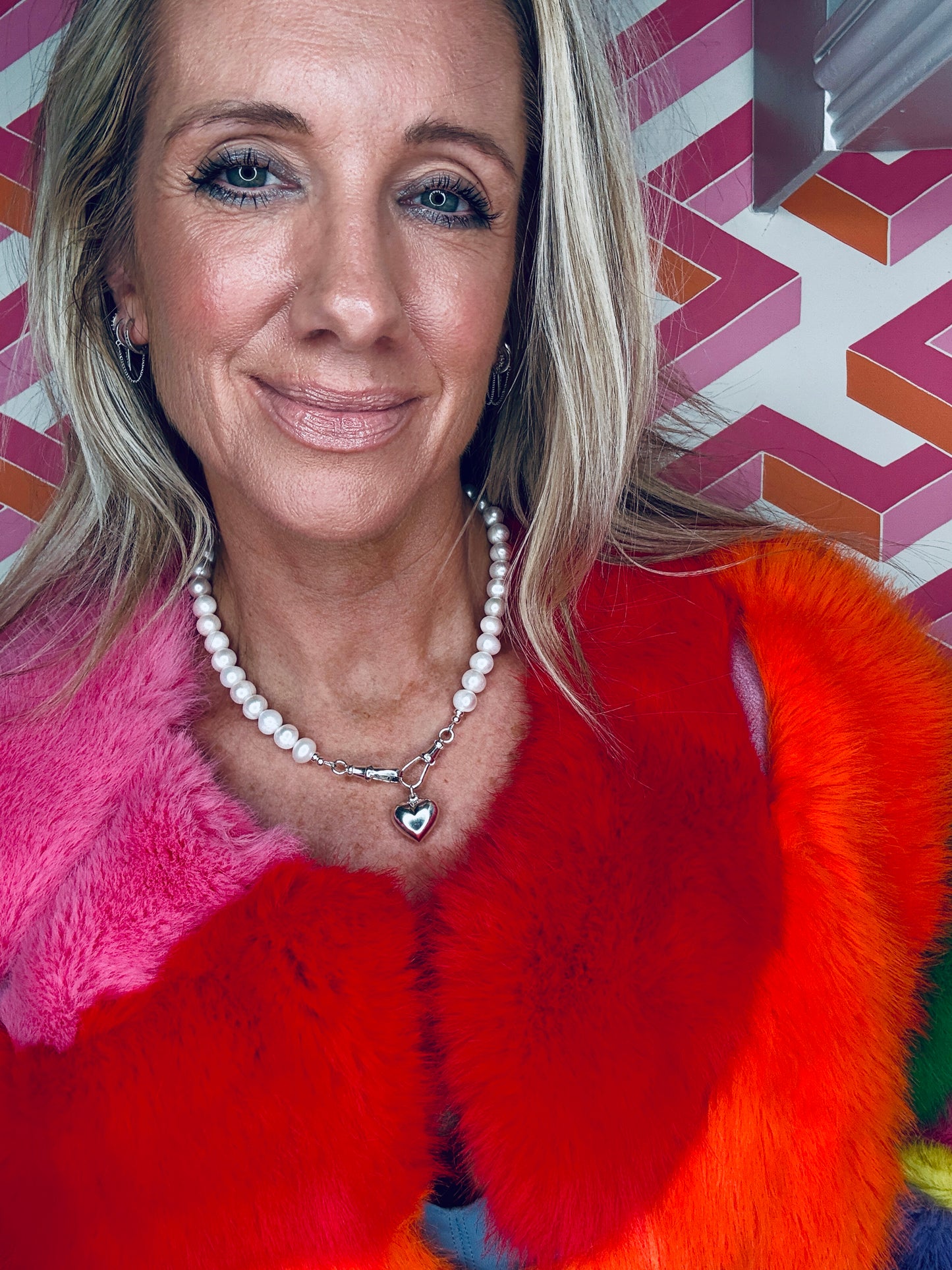 Chunky Pearl Necklace with Double Albert Clasp