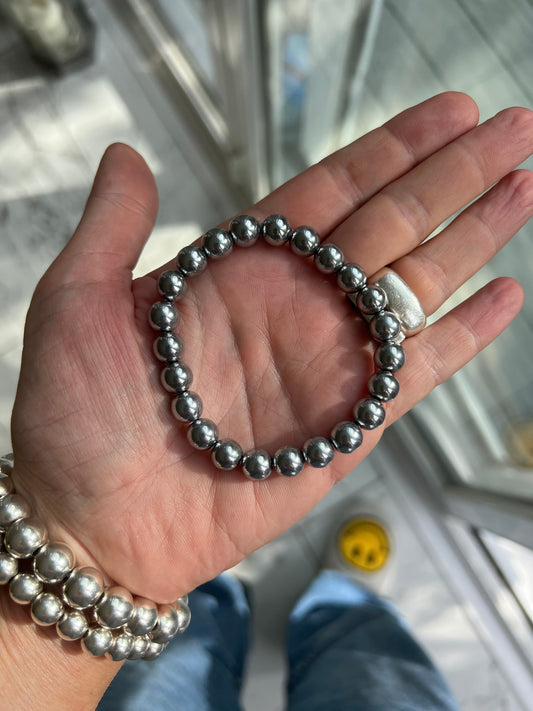 Hematite Silver Bracelet