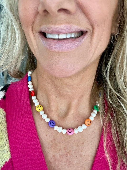 Smartie Smiley Freshwater Pearl Necklace
